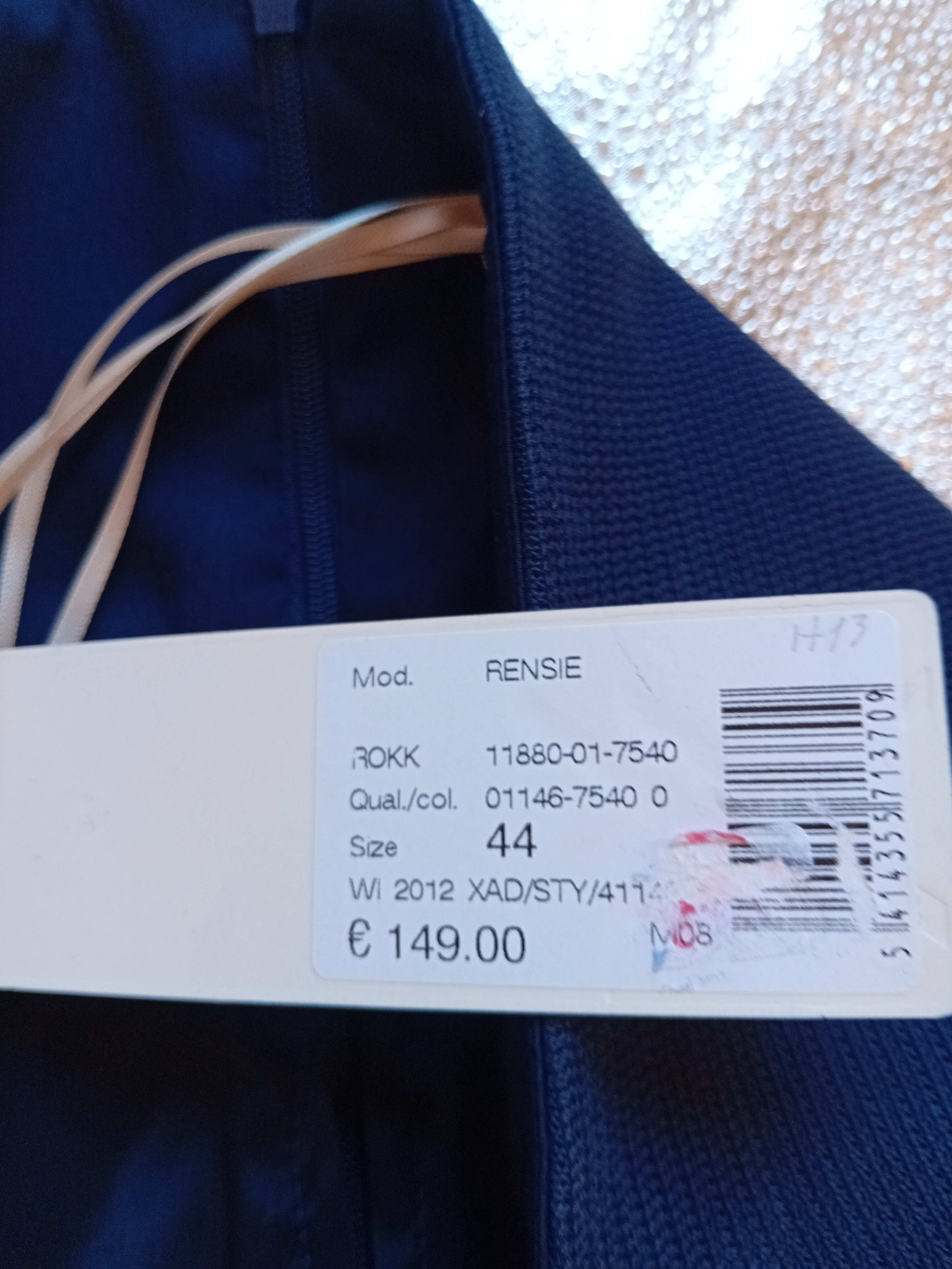 Jupe Courte Bleu Marine Texturée