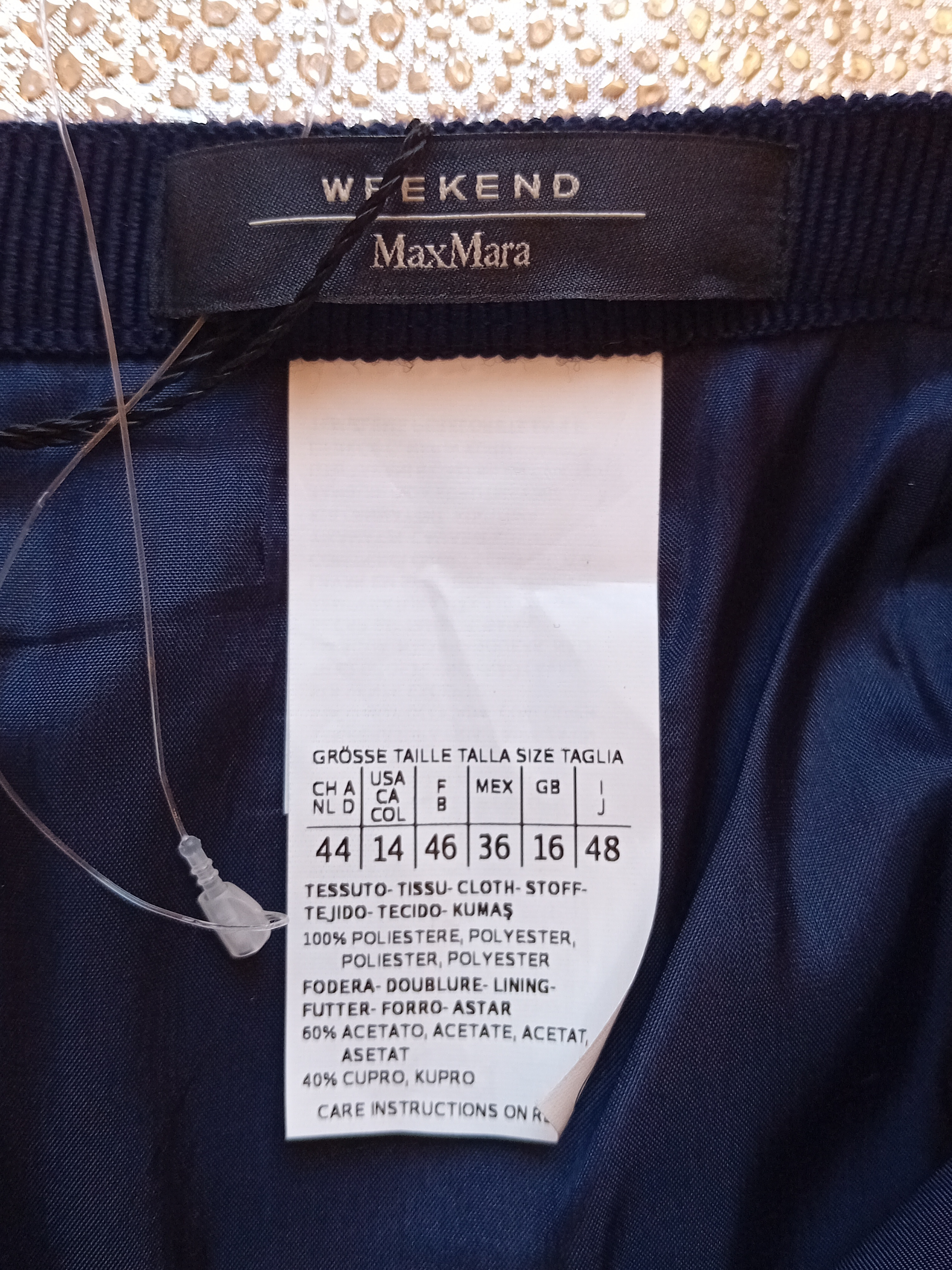 Jupe Trapèze Bleu Marine Weekend Maxmara