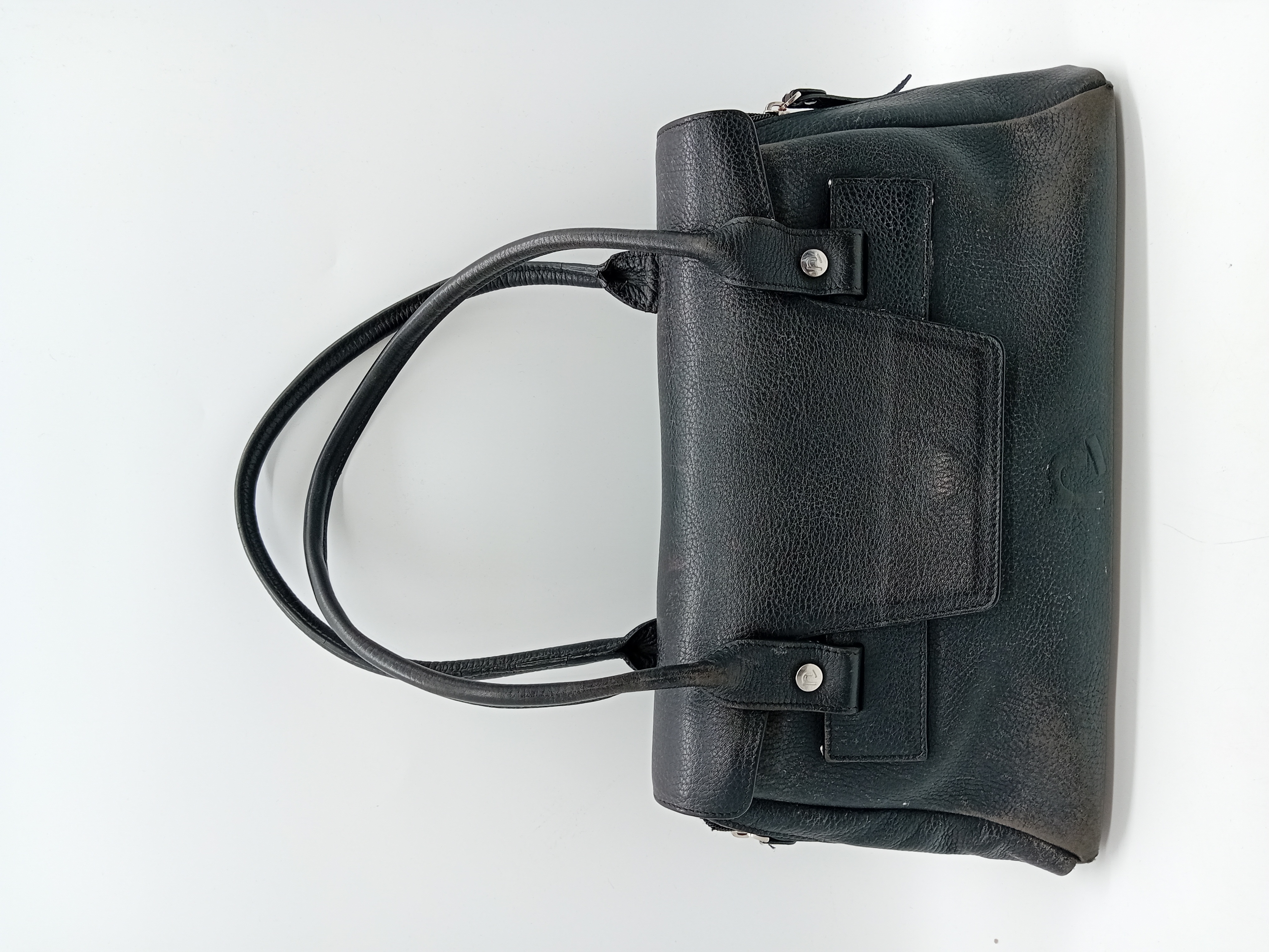 Sac A Main En Cuir Noir Graine Neuville