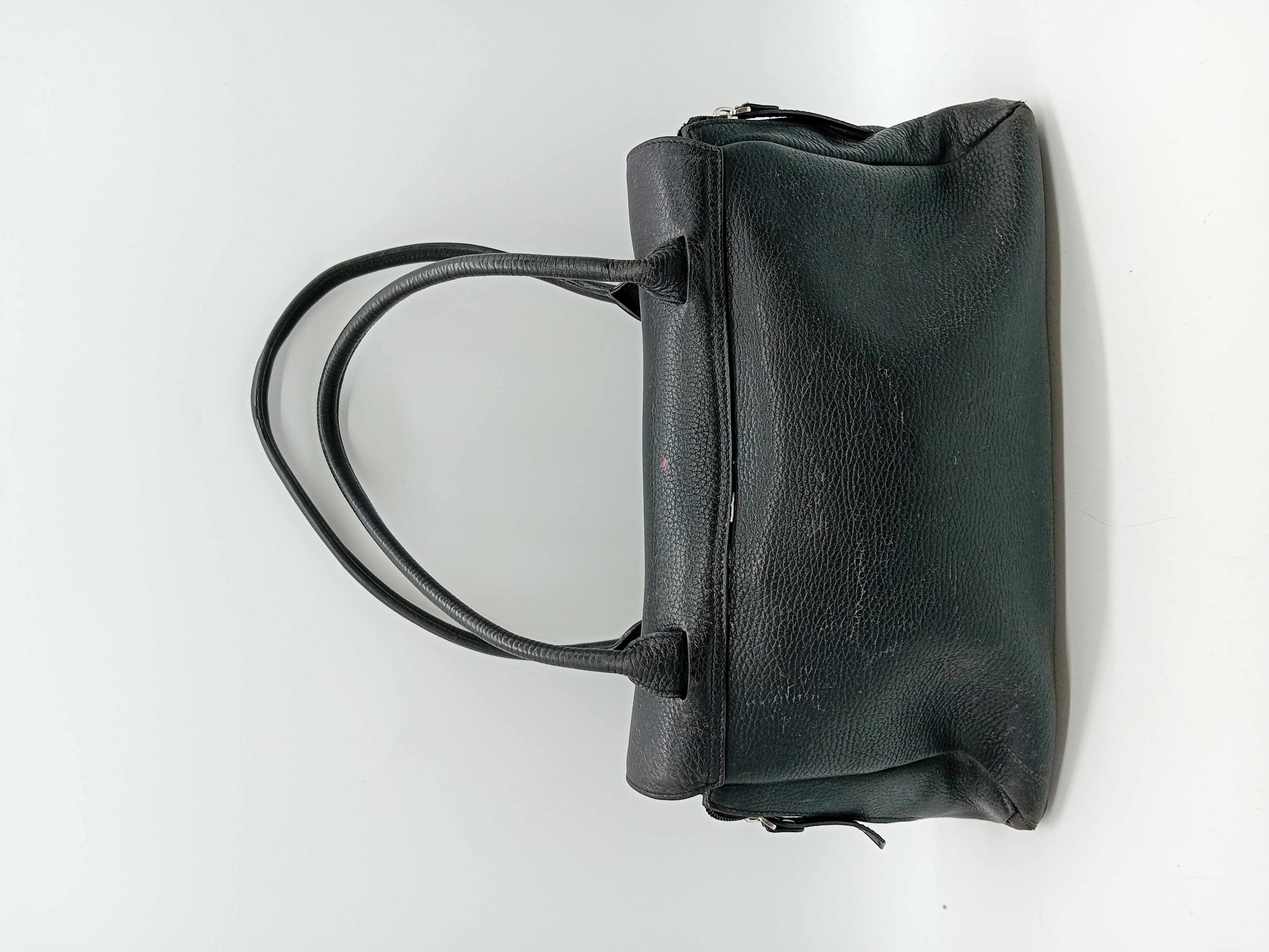 Sac A Main En Cuir Noir Graine Neuville