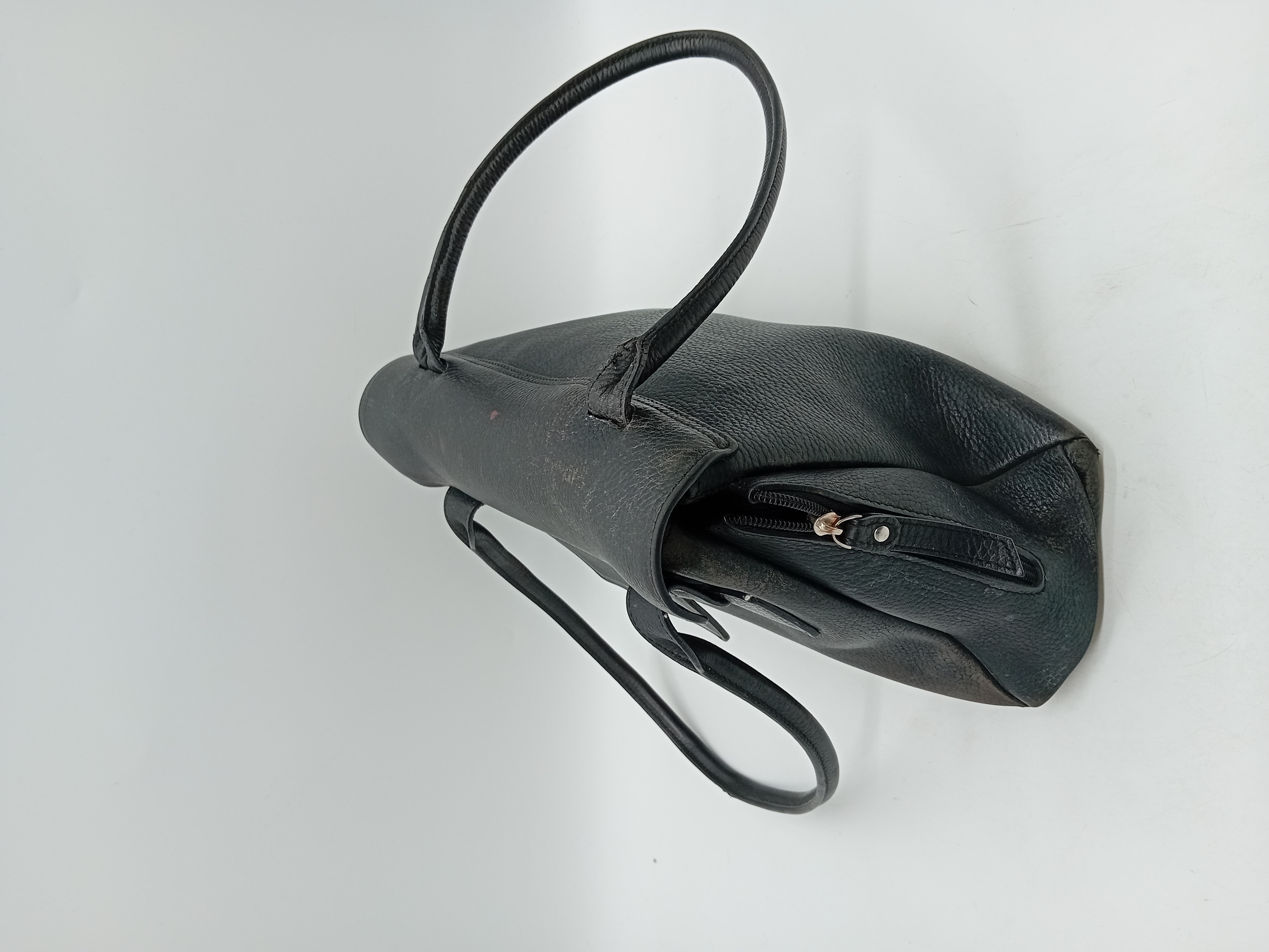Sac A Main En Cuir Noir Graine Neuville