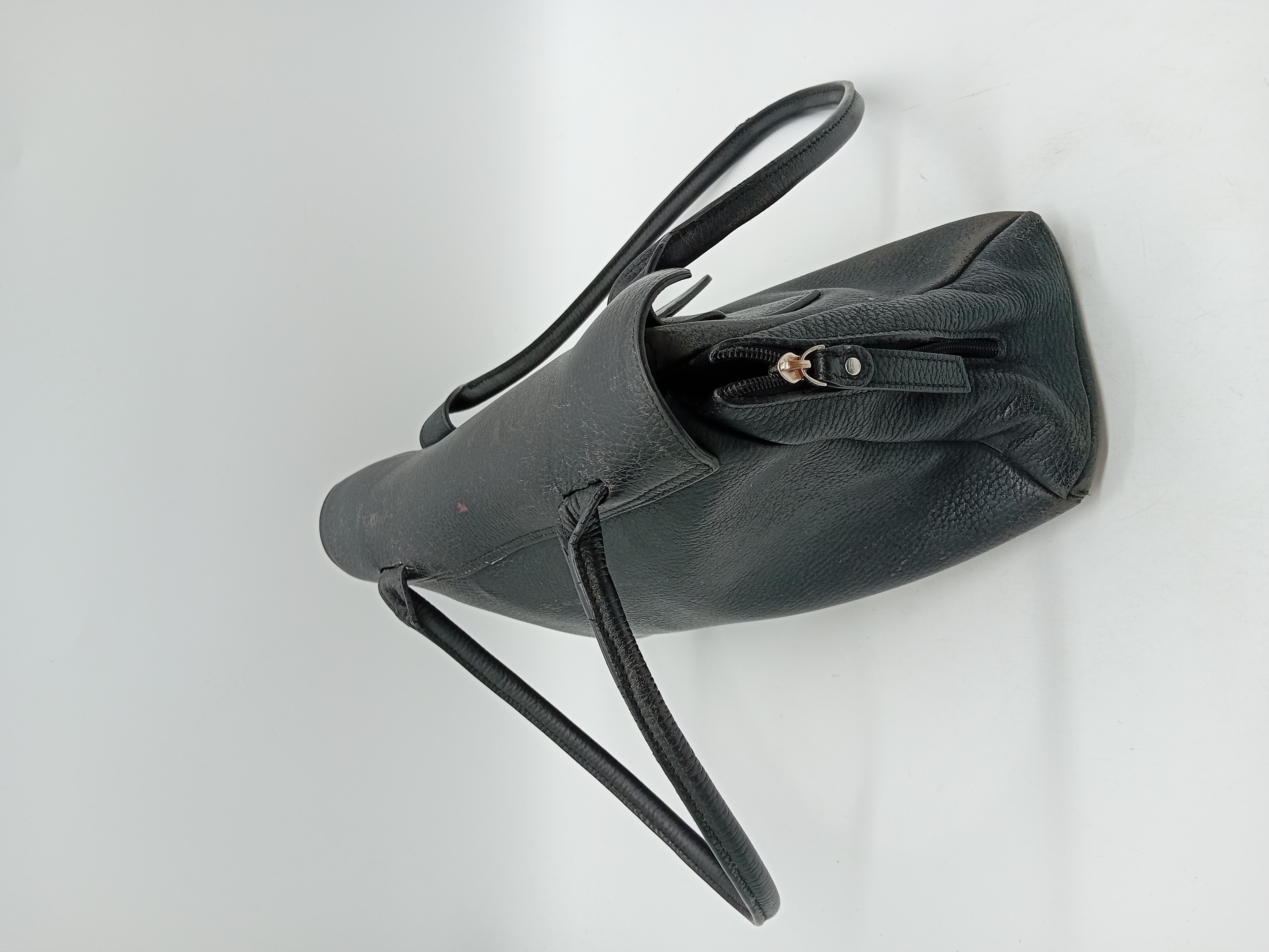 Sac A Main En Cuir Noir Graine Neuville