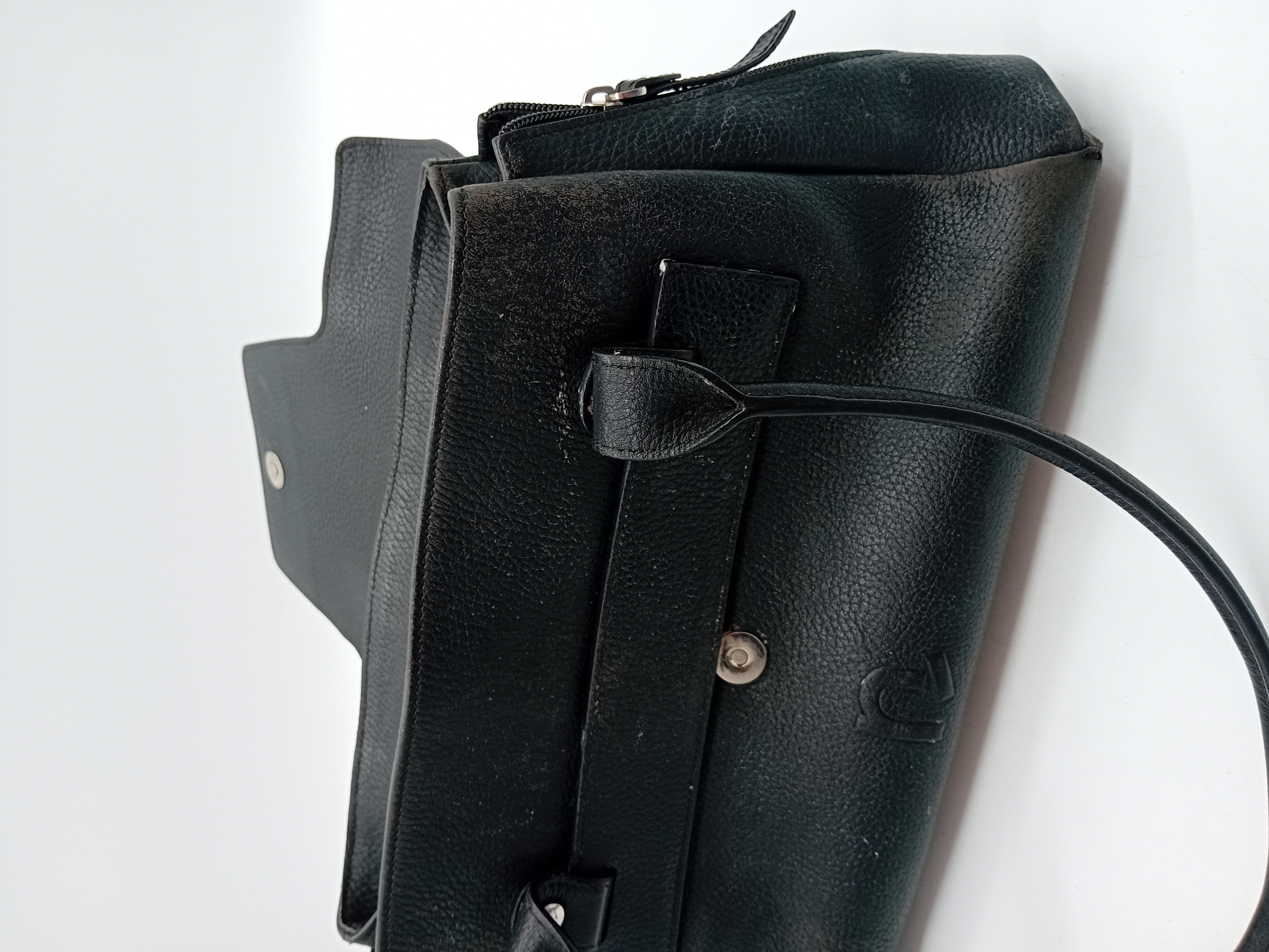 Sac A Main En Cuir Noir Graine Neuville