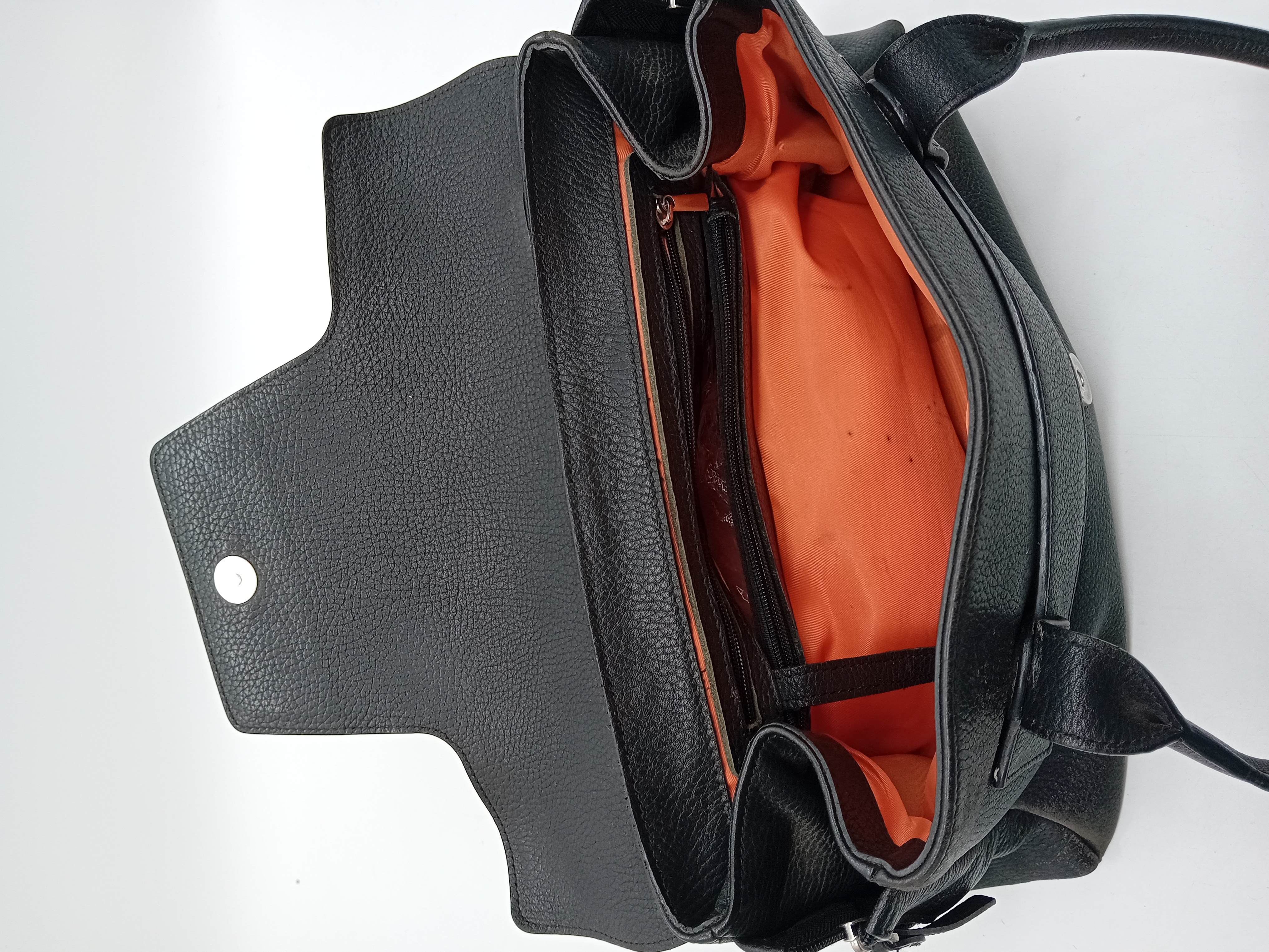Sac A Main En Cuir Noir Graine Neuville