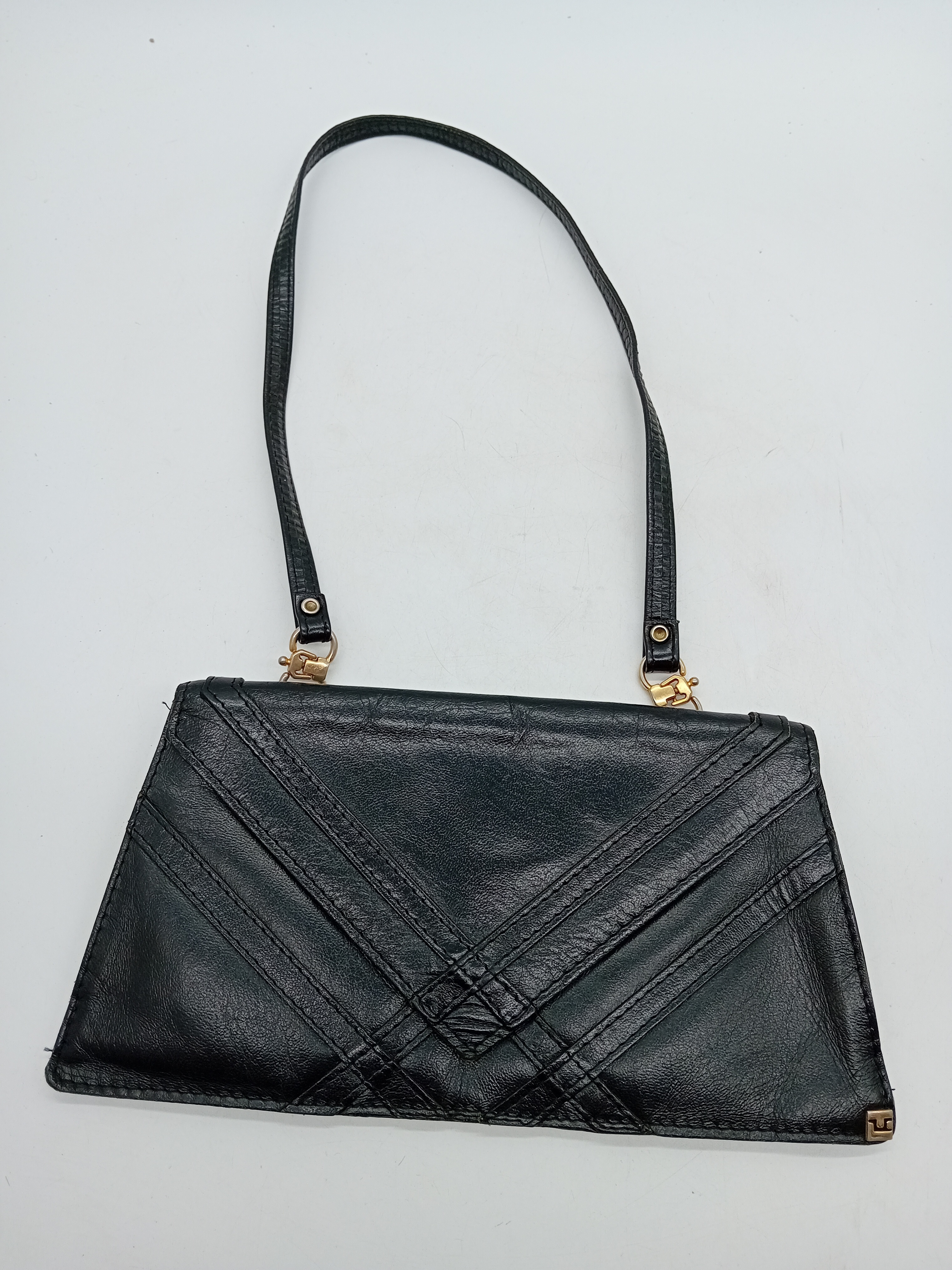 Sac À Main Vintage En Cuir Noir