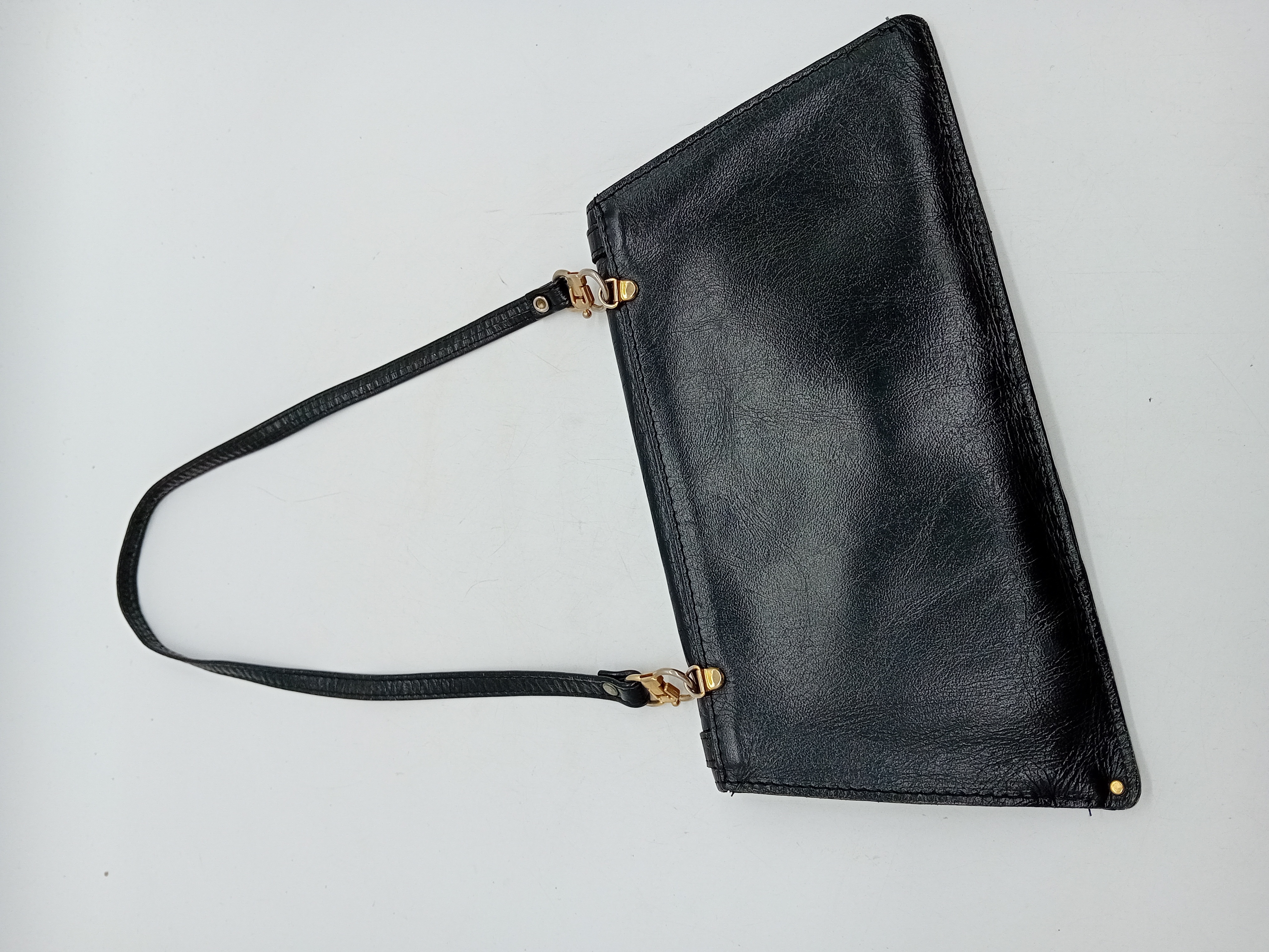Sac À Main Vintage En Cuir Noir