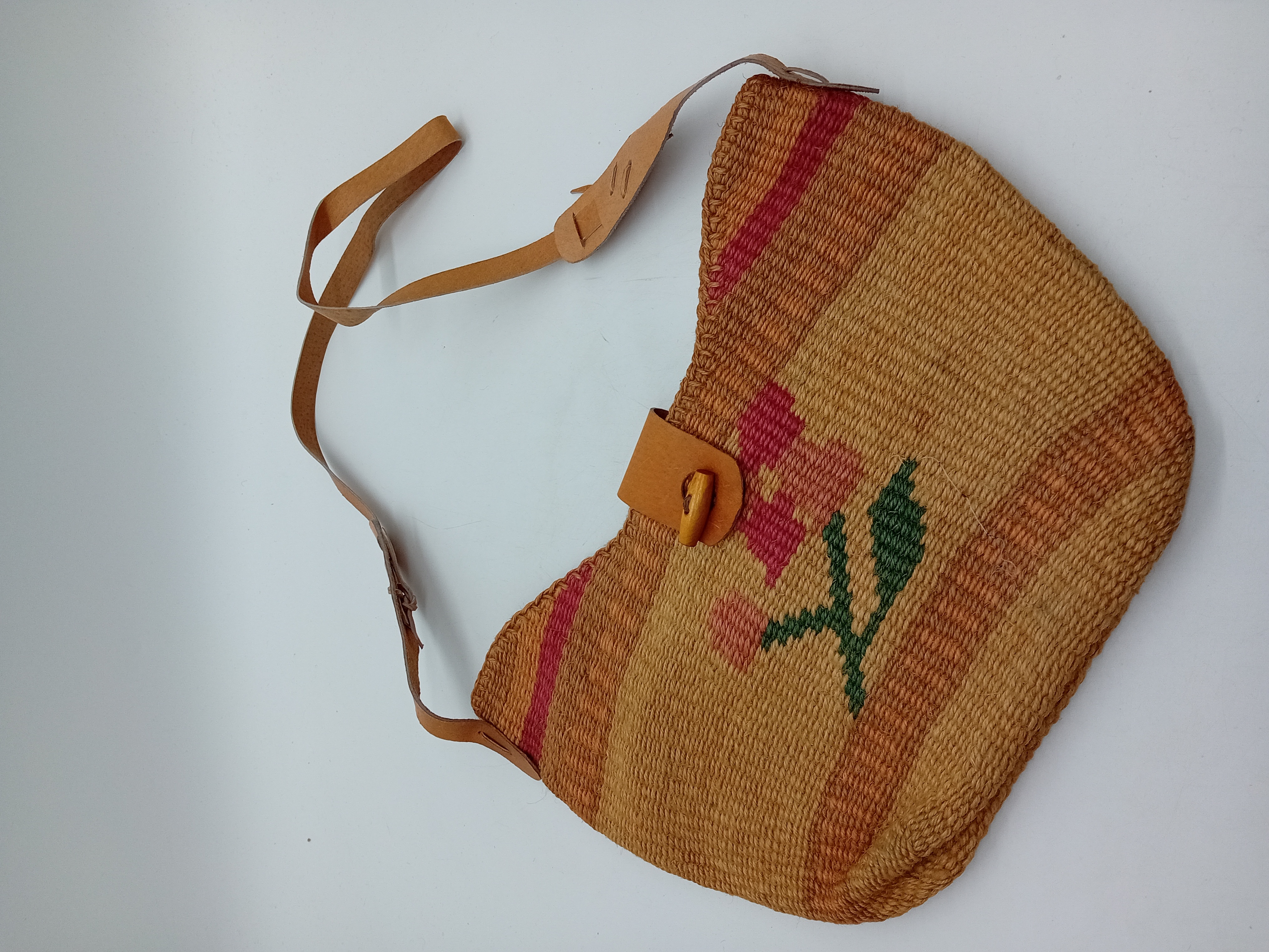 Panier Bandouliere Vintage Broderie Florale