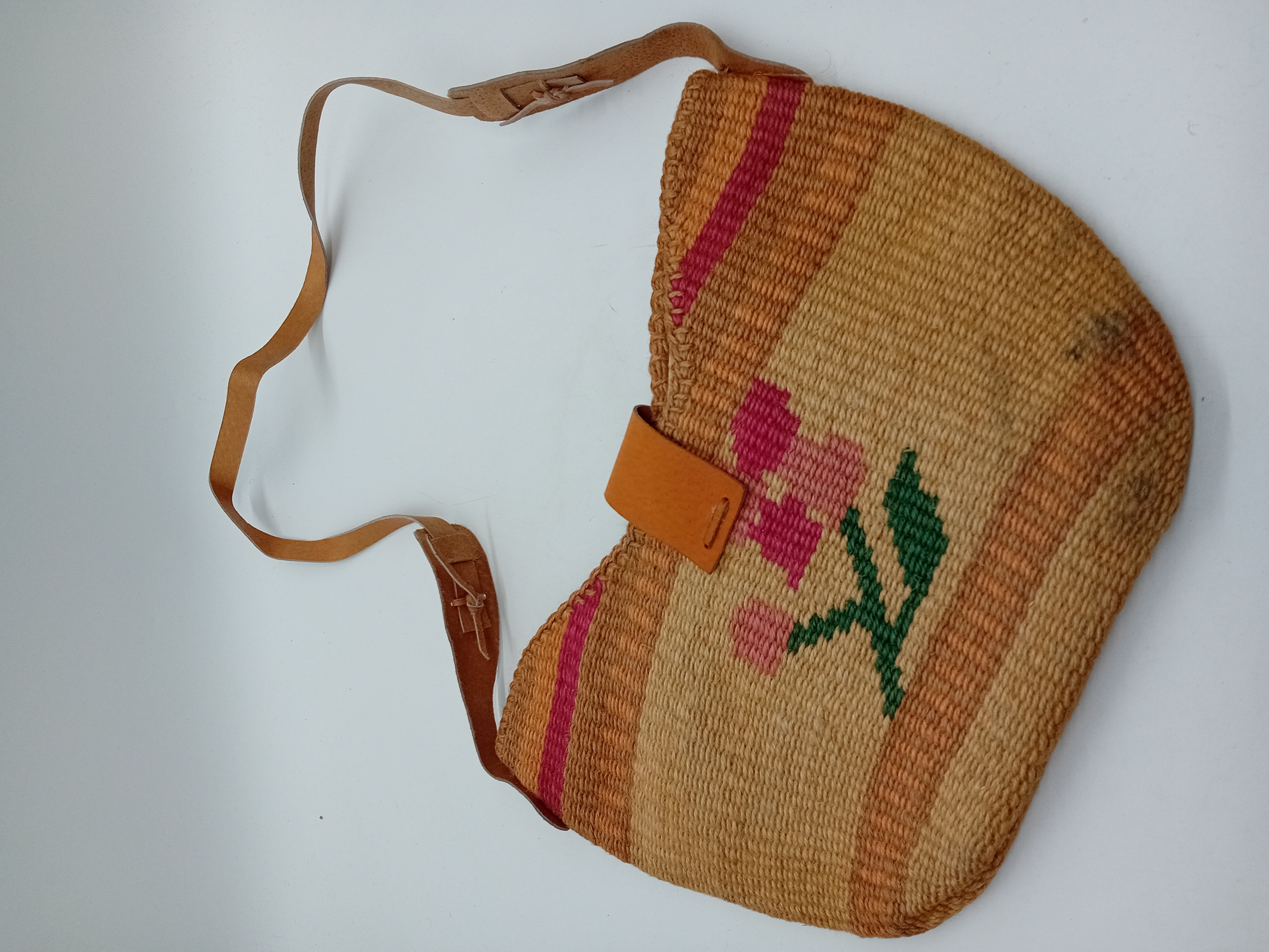 Panier Bandouliere Vintage Broderie Florale