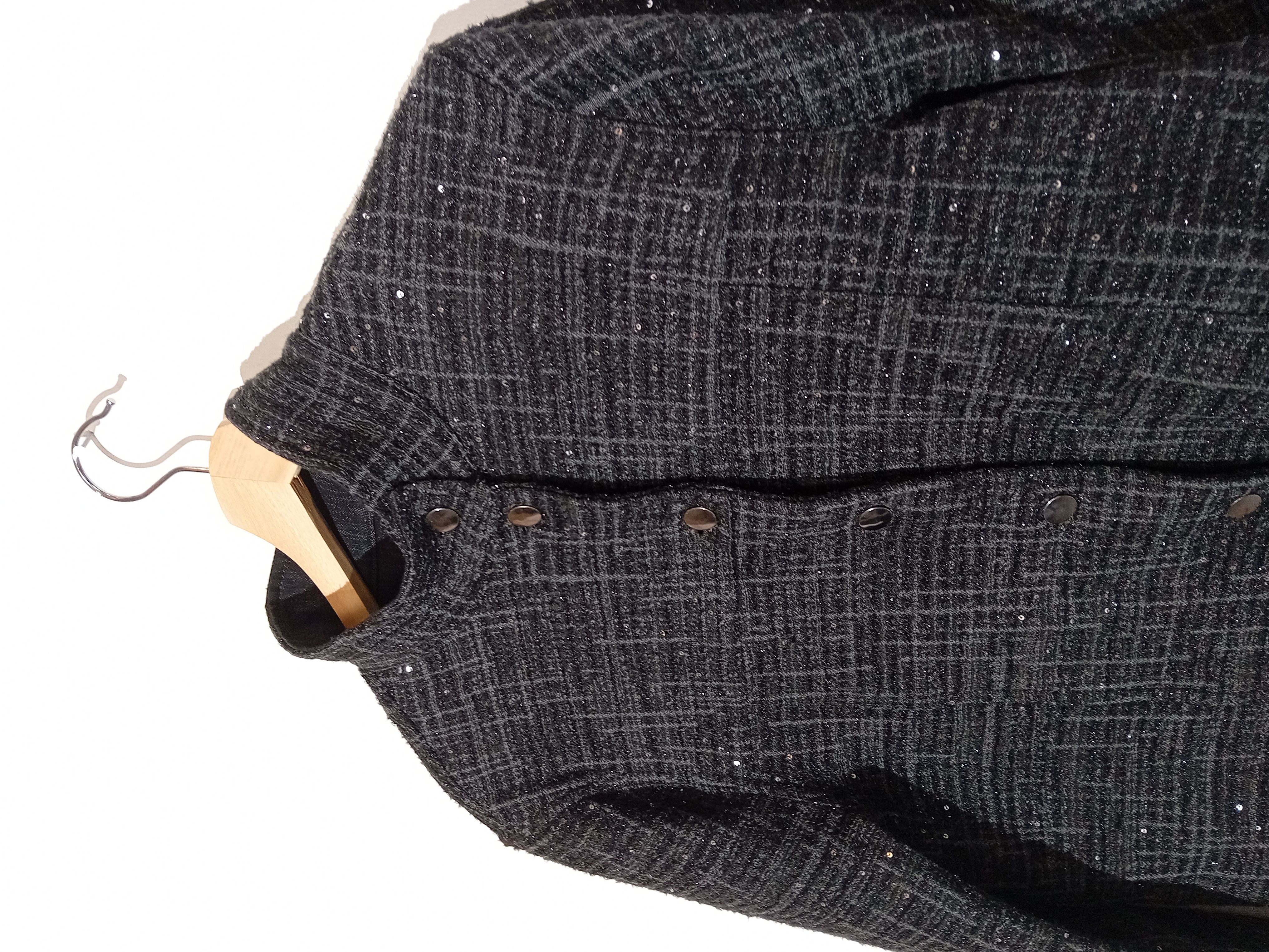 Veste Brillante Texturée Noire Sarah Pacini