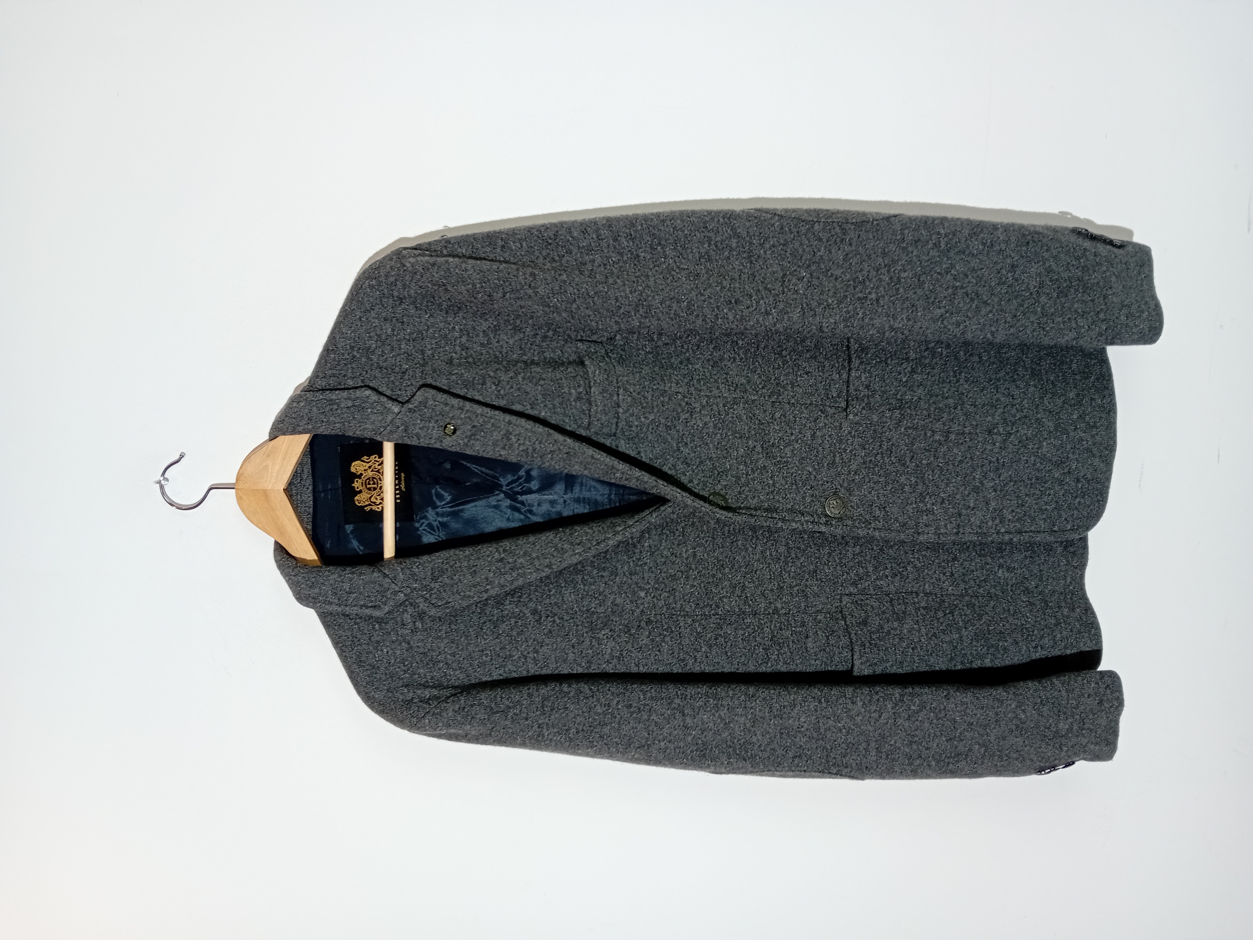 Veste De Costume Grise En Laine