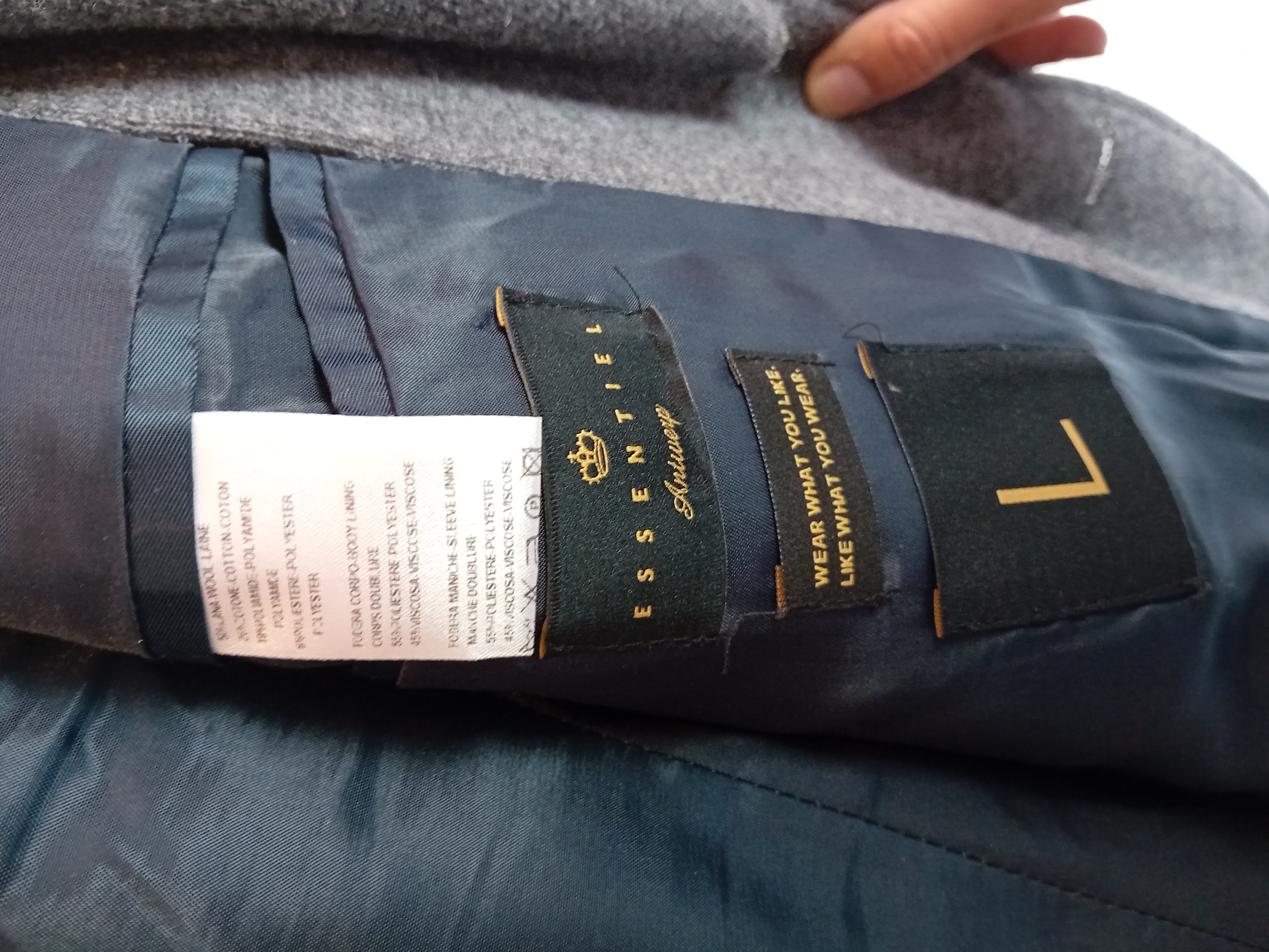 Veste De Costume Grise En Laine