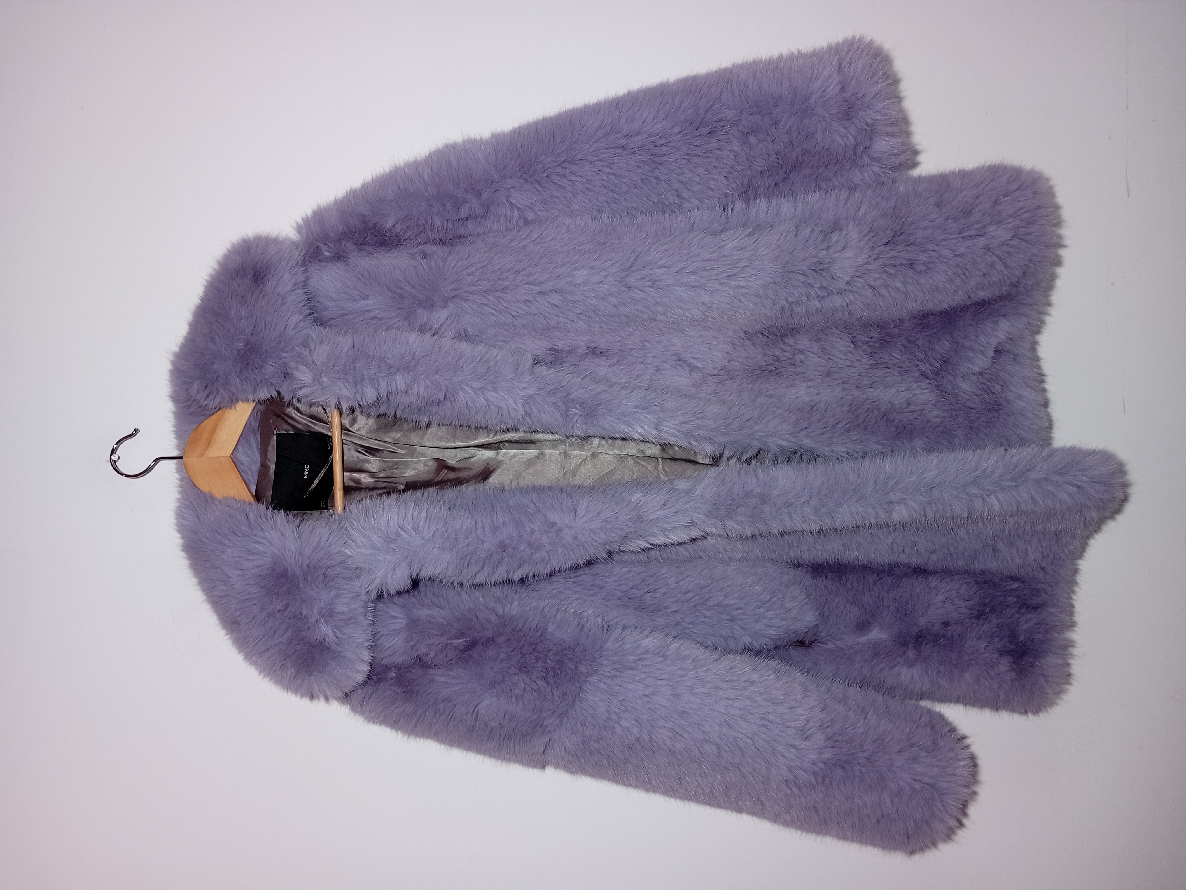 Manteau Fausse Fourrure Lilas Mng S