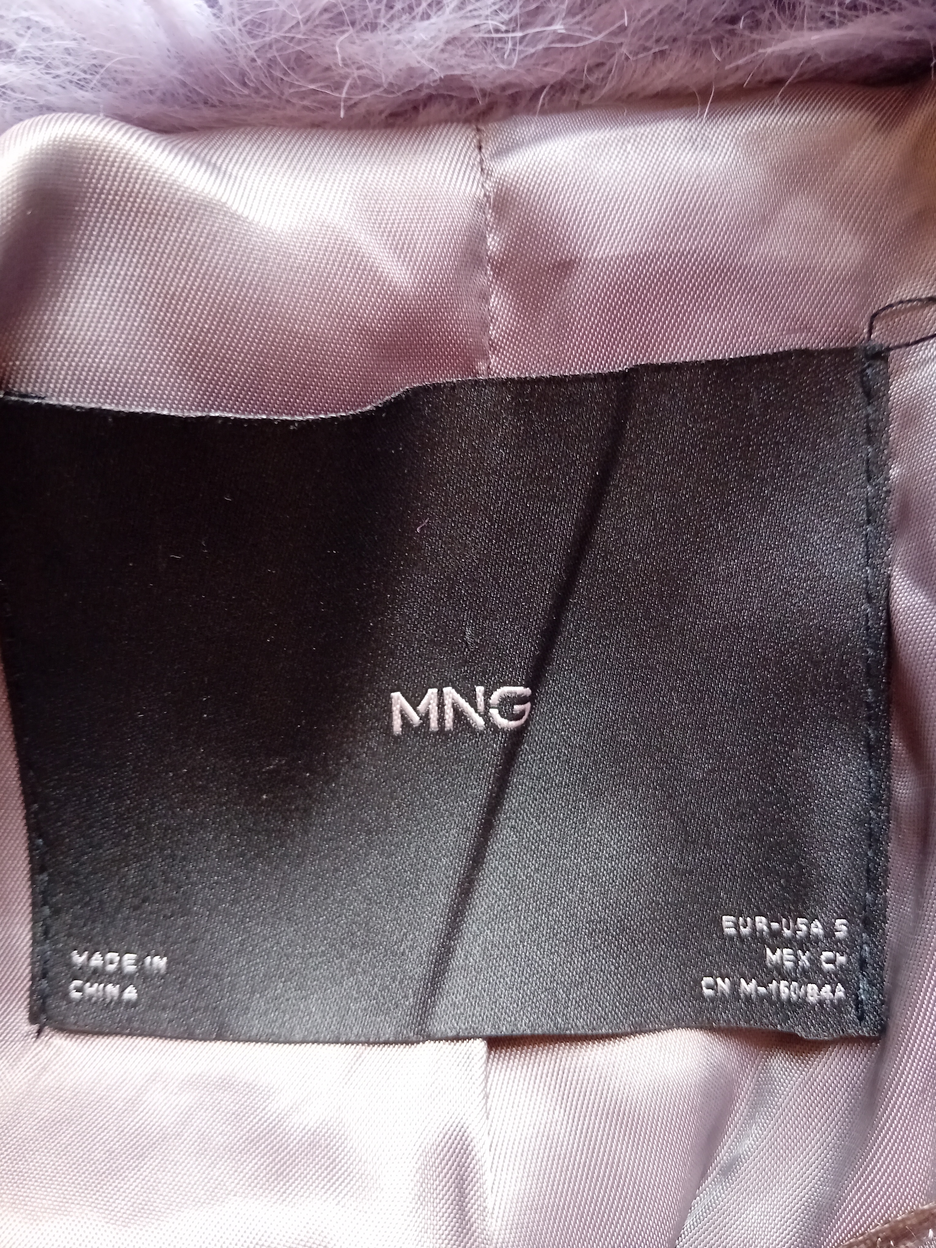 Manteau Fausse Fourrure Lilas Mng S