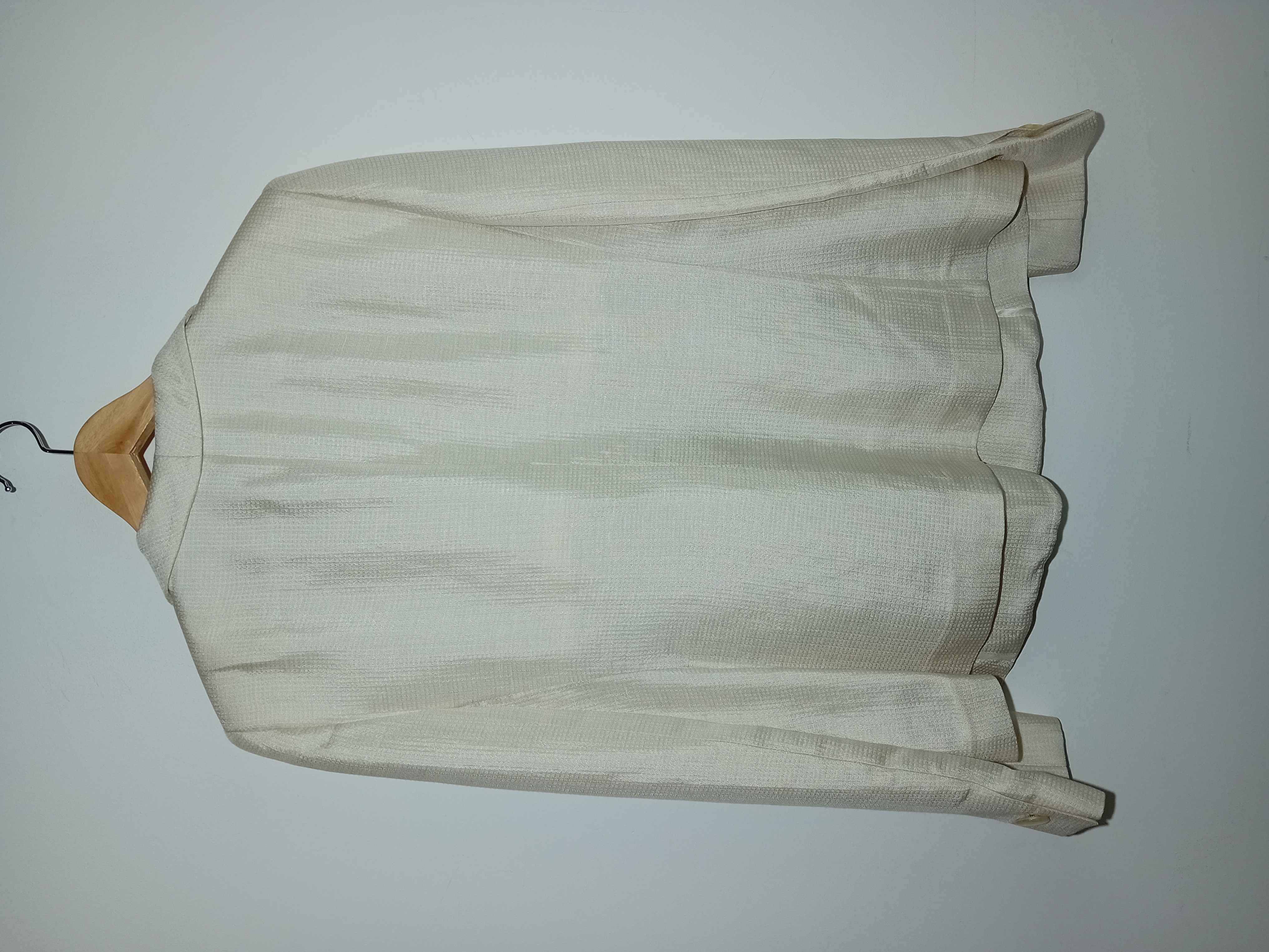 Veste de tailleur Armani Collezioni crème en lin et viscose
