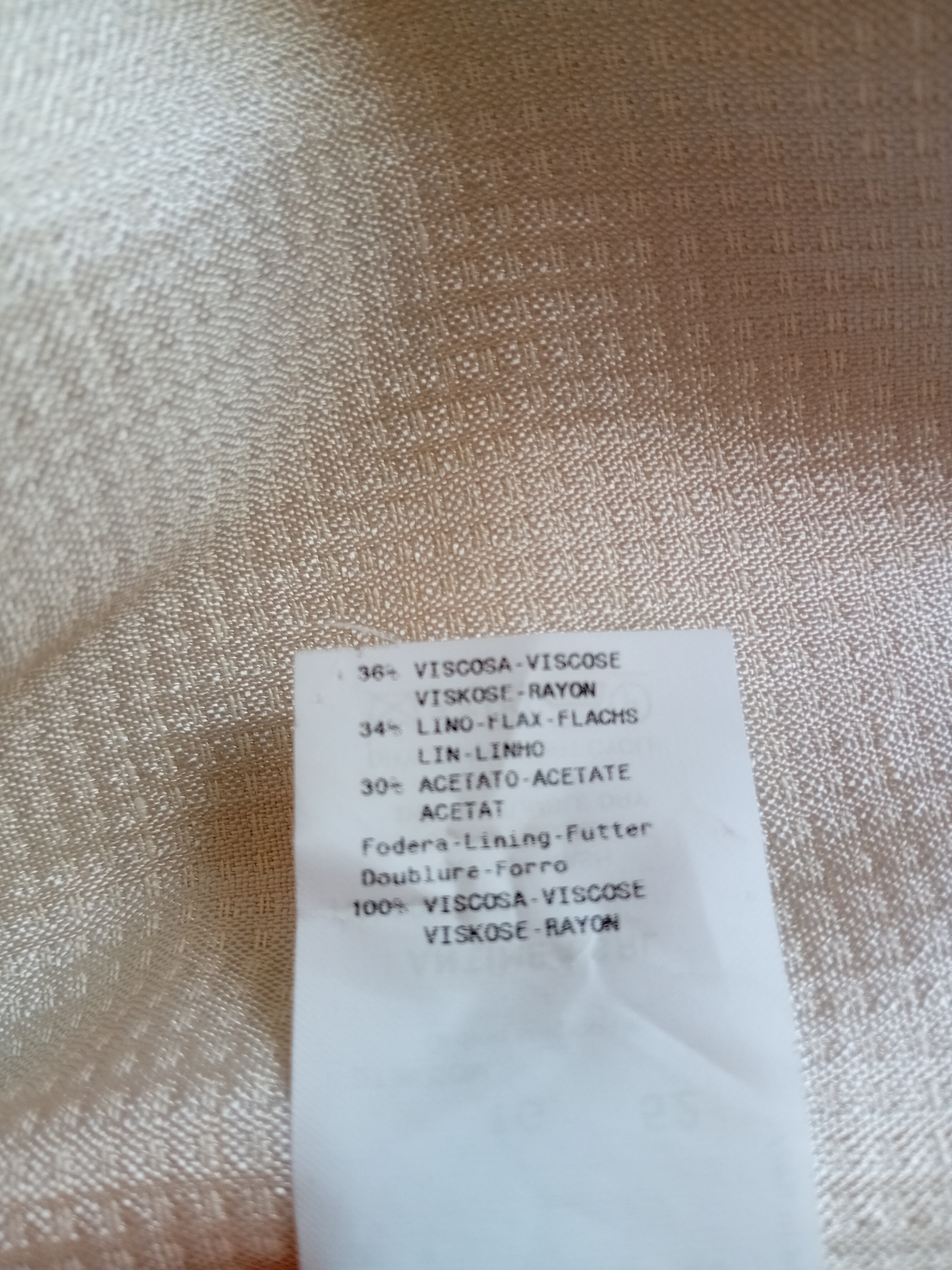 Veste de tailleur Armani Collezioni crème en lin et viscose