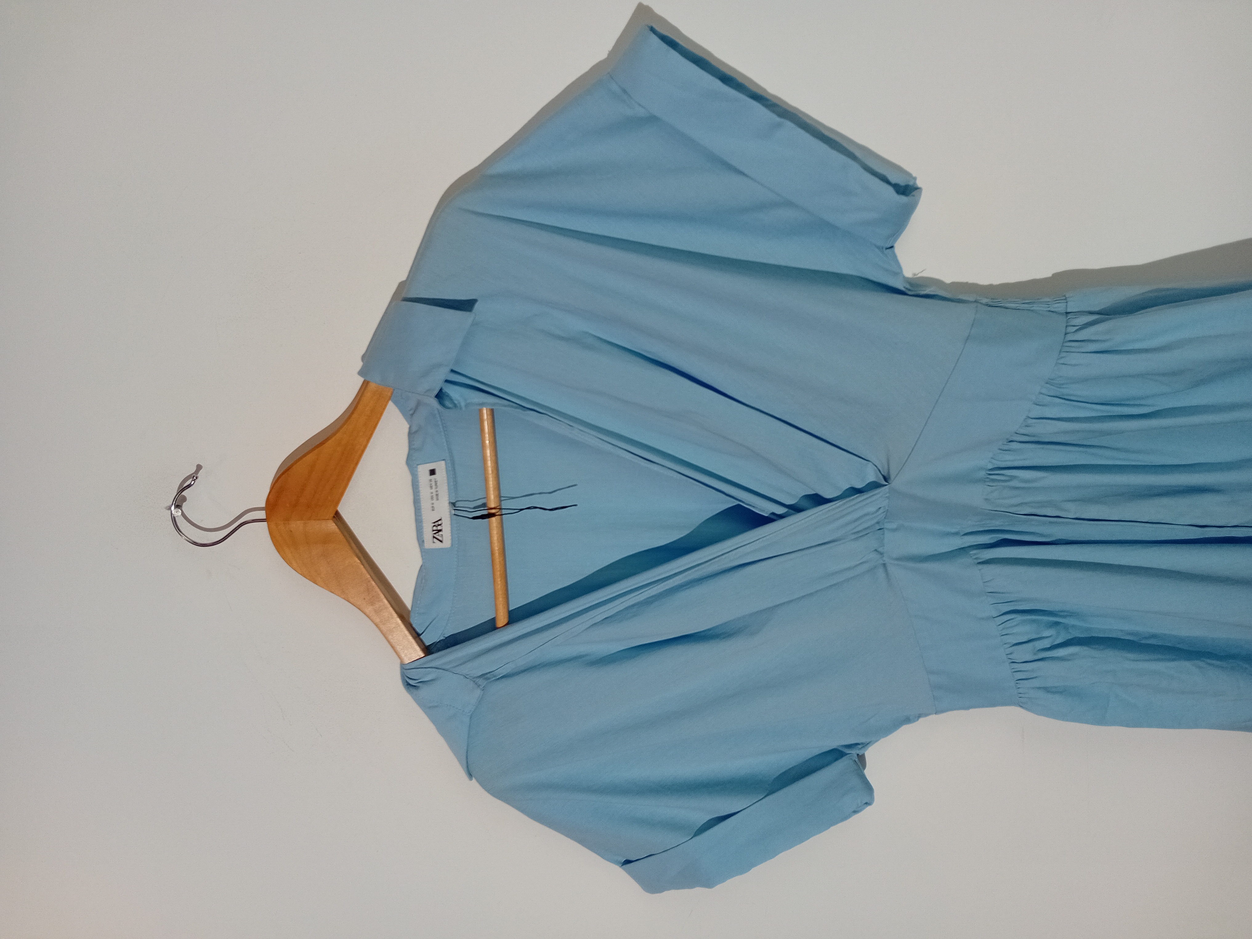 Robe Longue Chemise Bleu Ciel Zara
