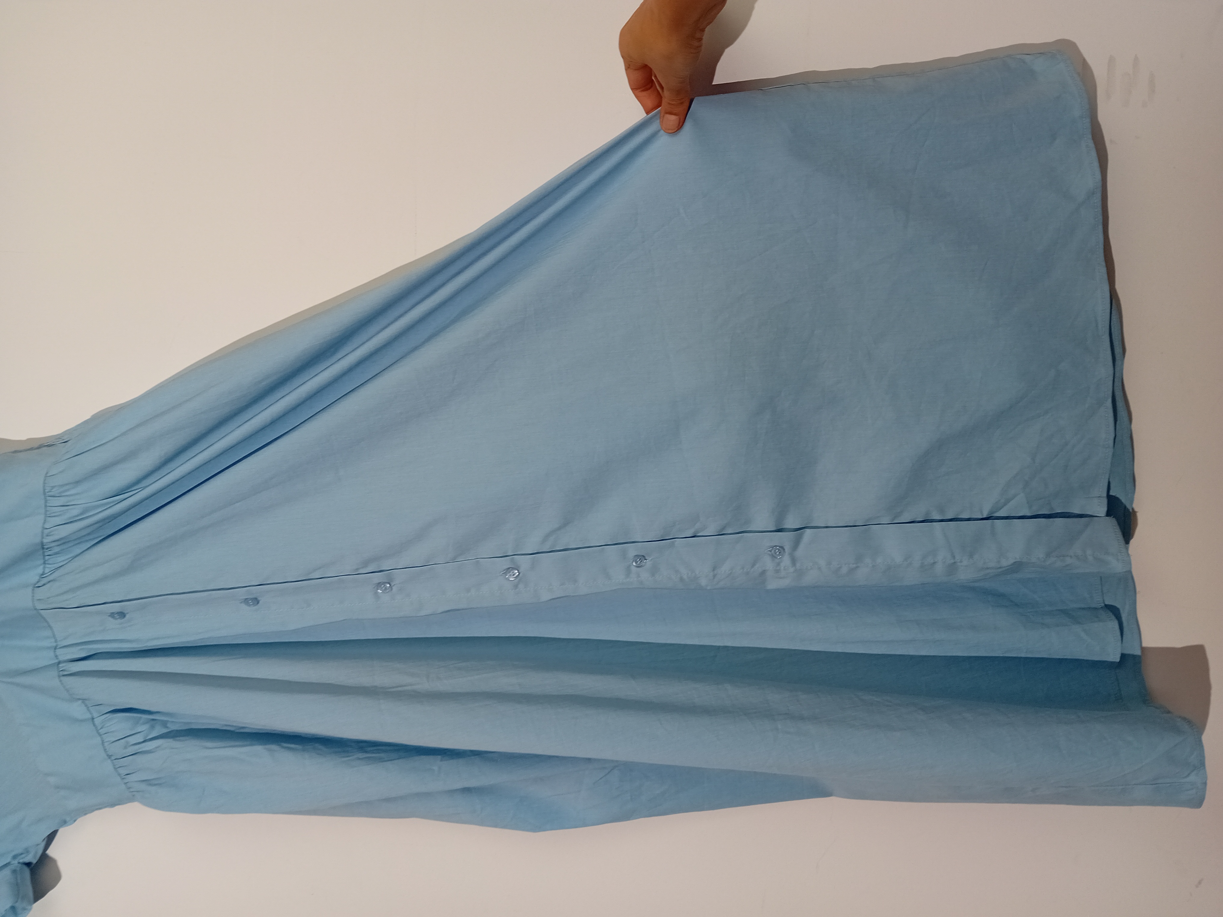 Robe Longue Chemise Bleu Ciel Zara
