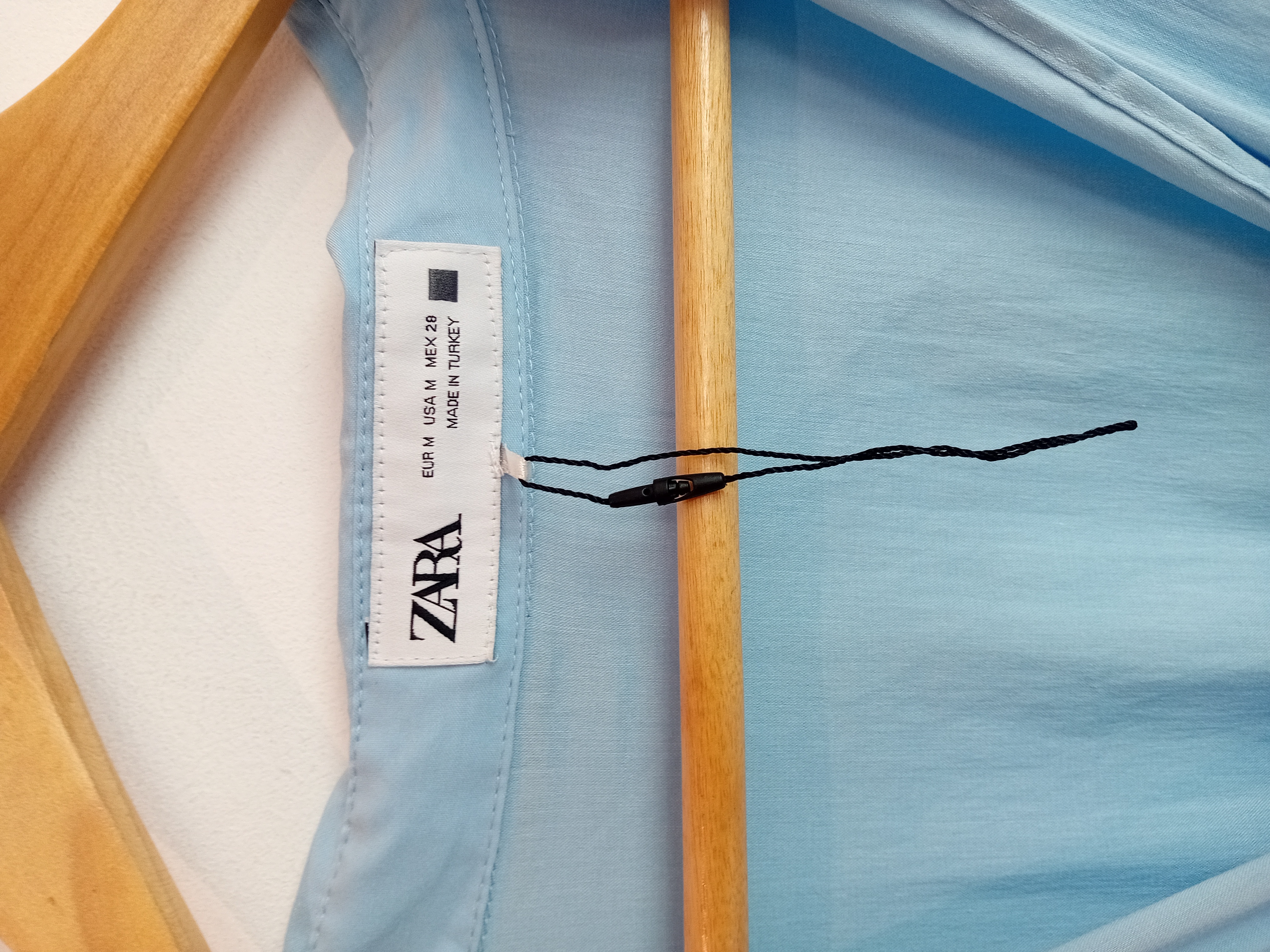 Robe Longue Chemise Bleu Ciel Zara