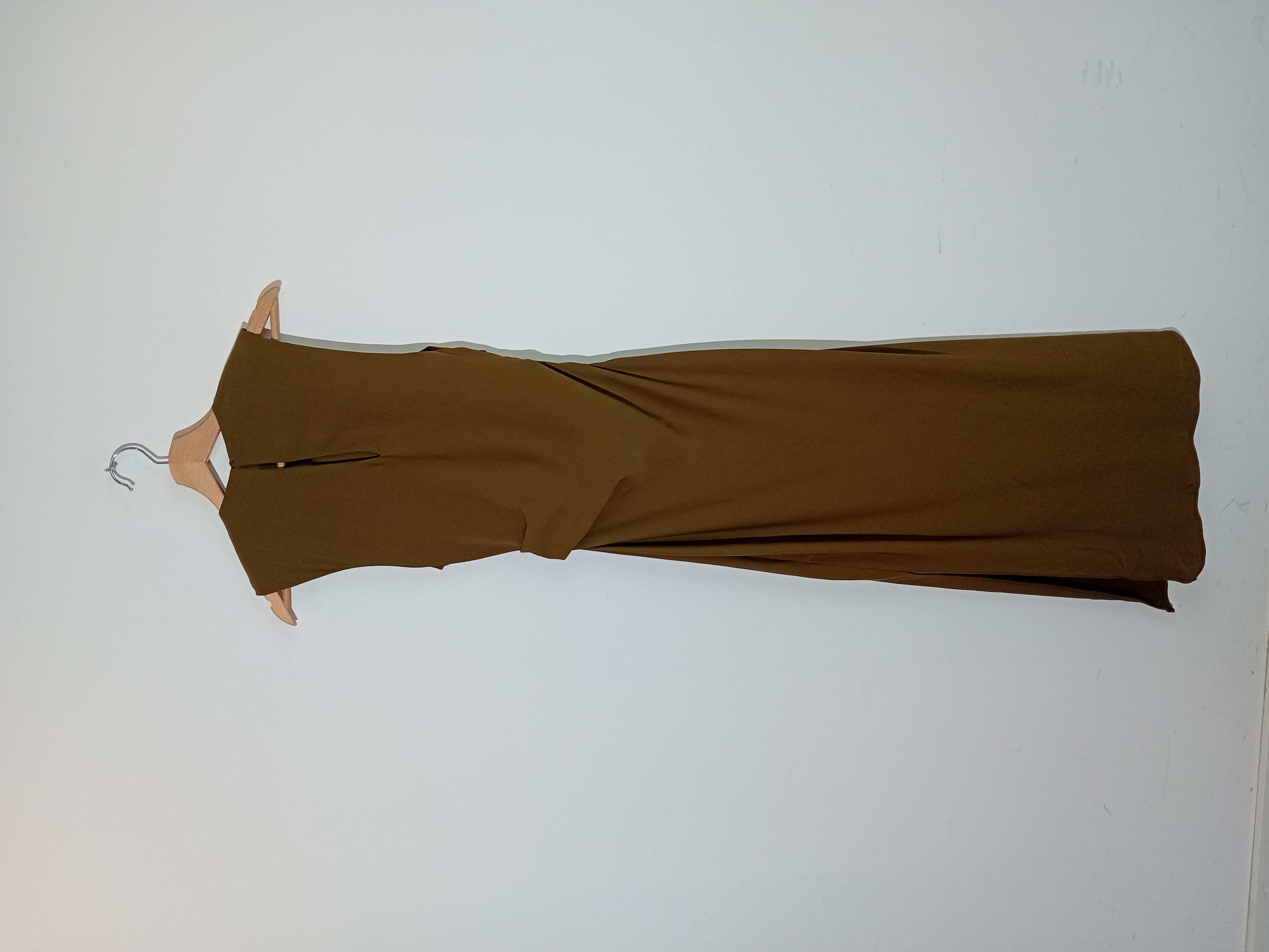 Robe Longue Plissée Kaki Zara Xs