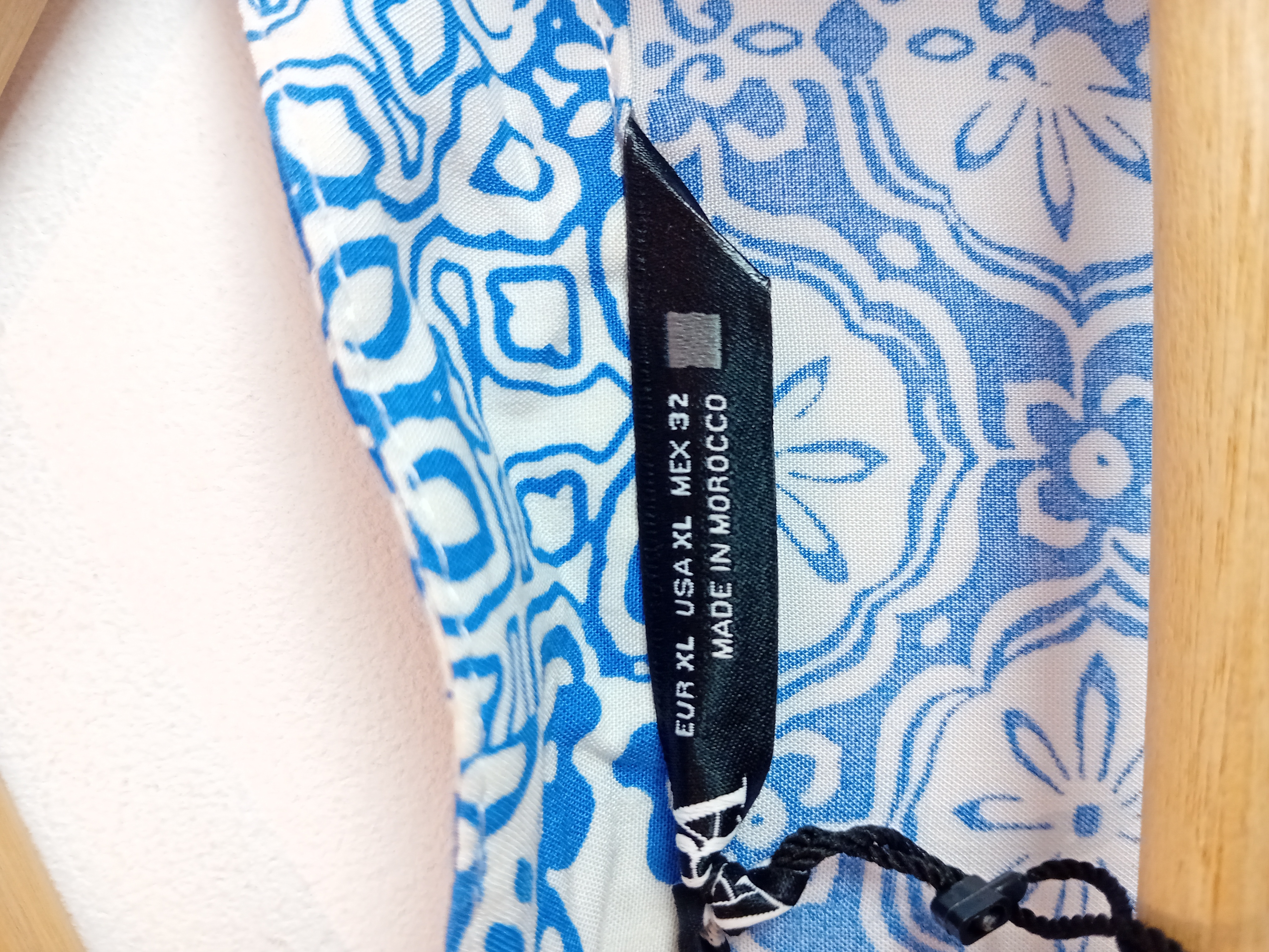Robe Longue Imprimé Bleu Et Blanc