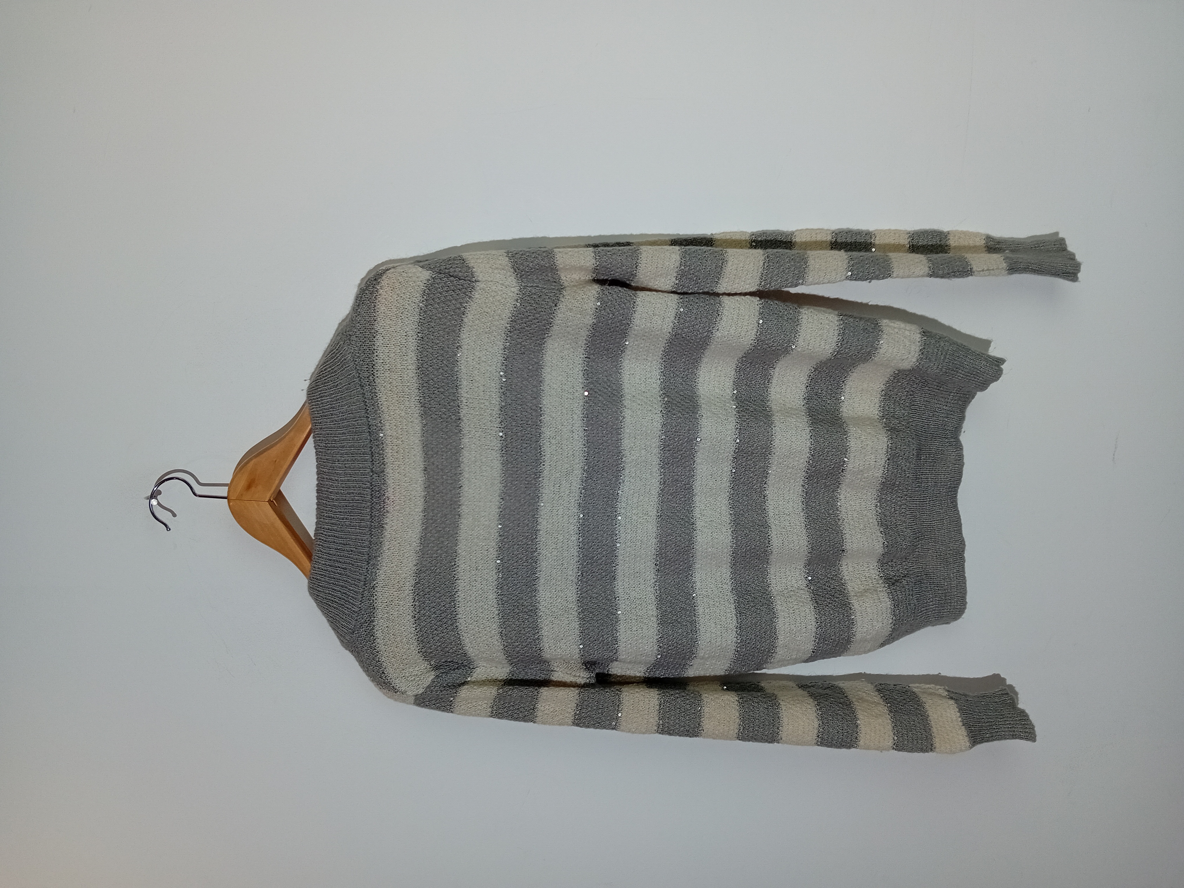Pull Rayé Gris Et Blanc Guess