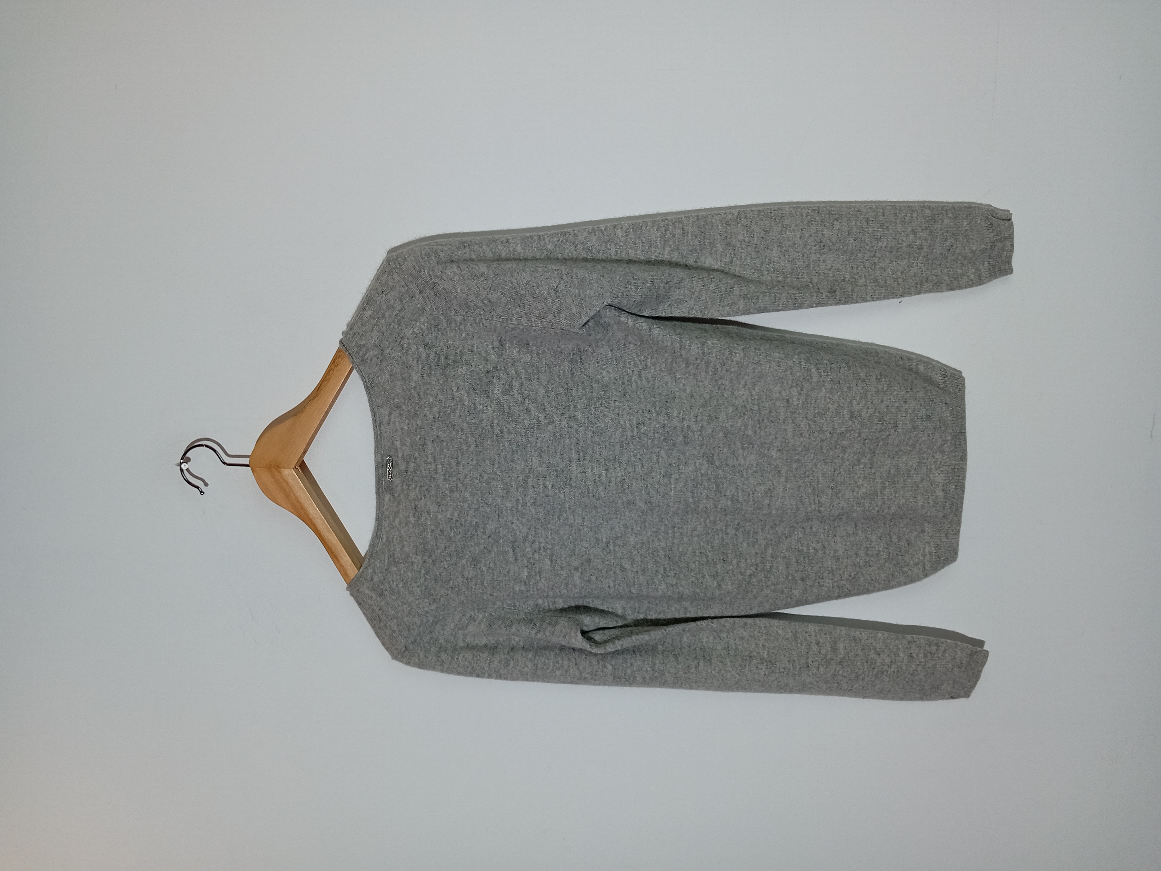 Pull Col V Cachemire Gris