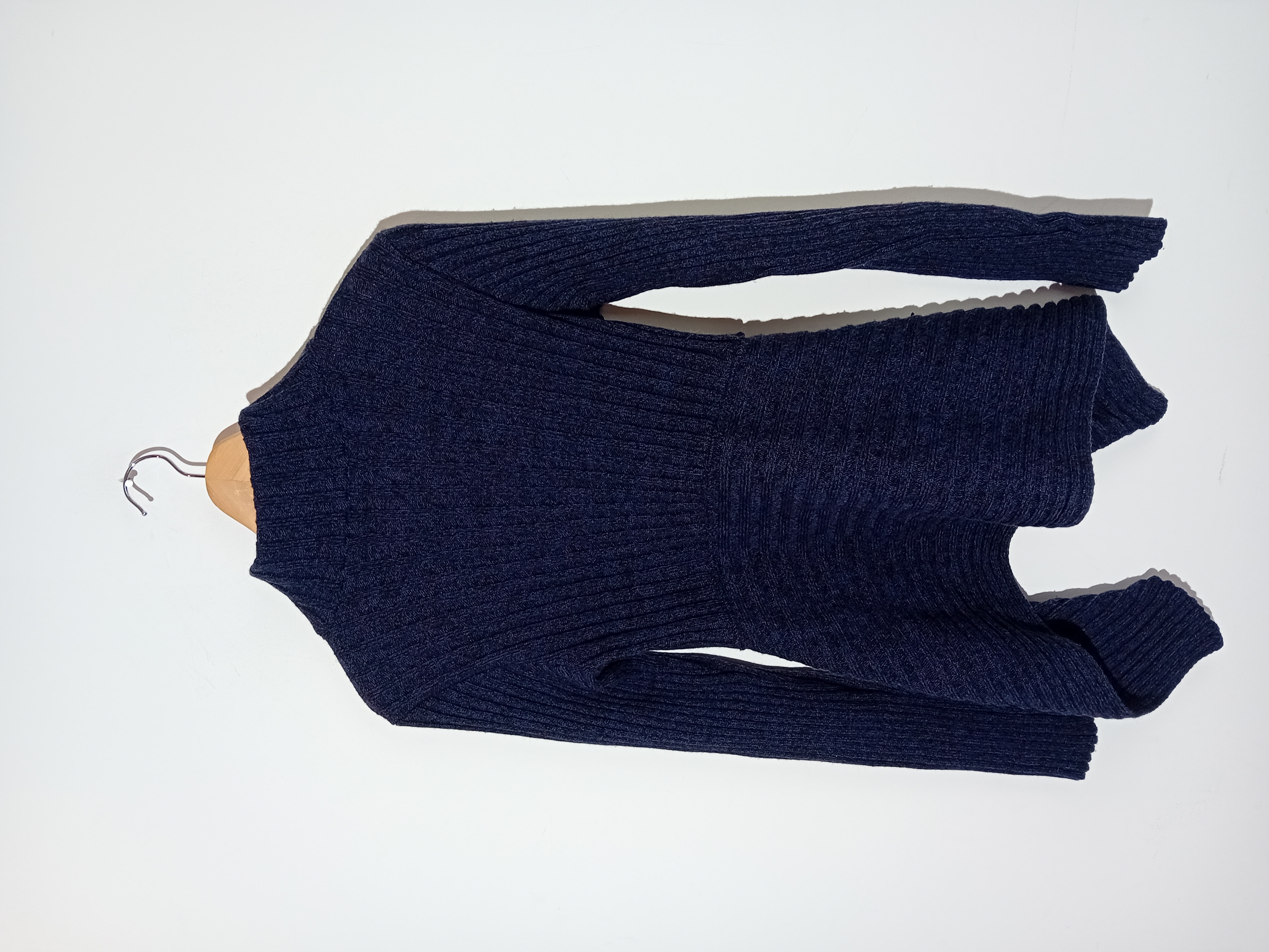 Gilet Zippé En Maille Bleu Marine Sarah Pacini