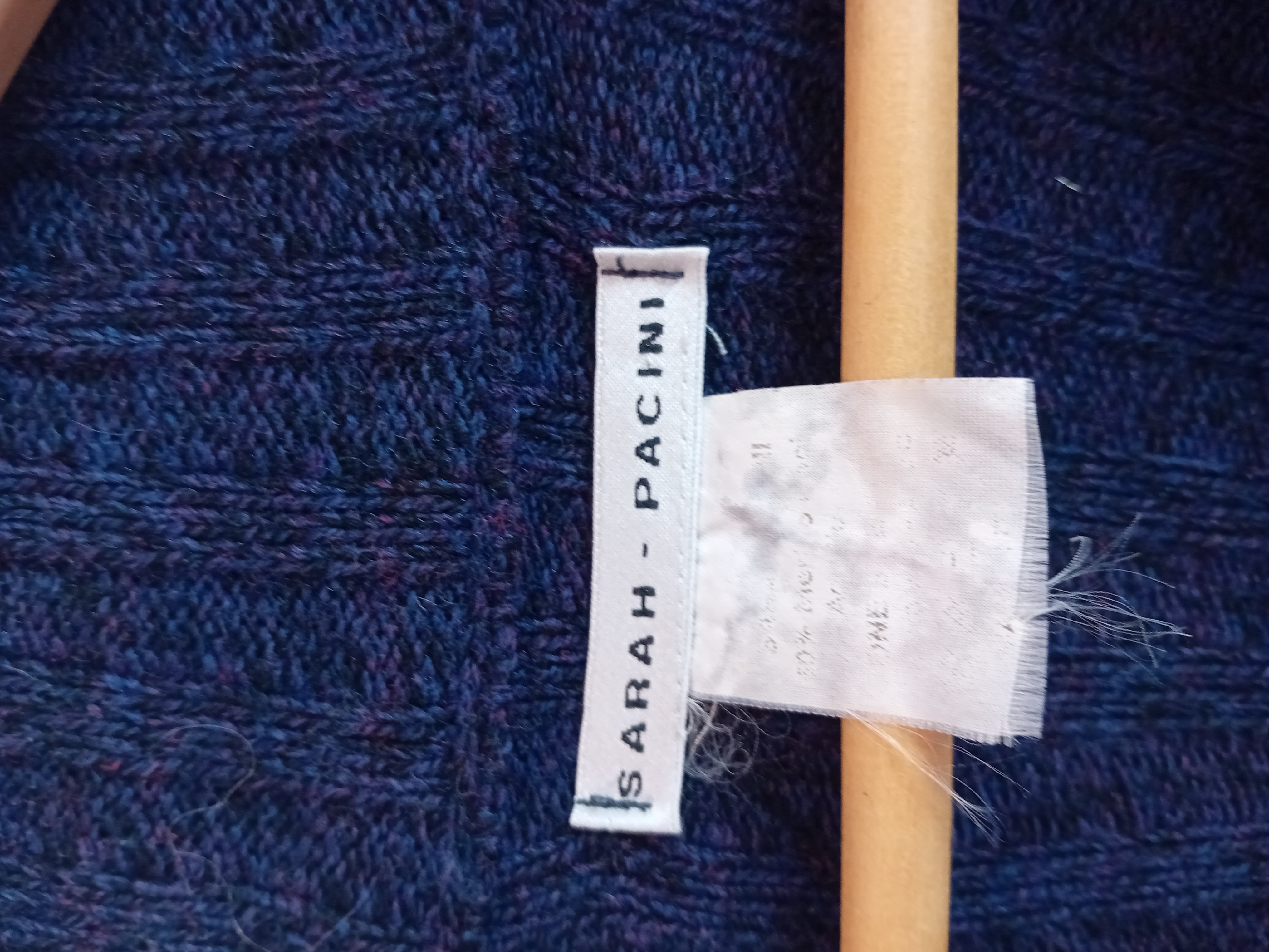 Gilet Zippé En Maille Bleu Marine Sarah Pacini