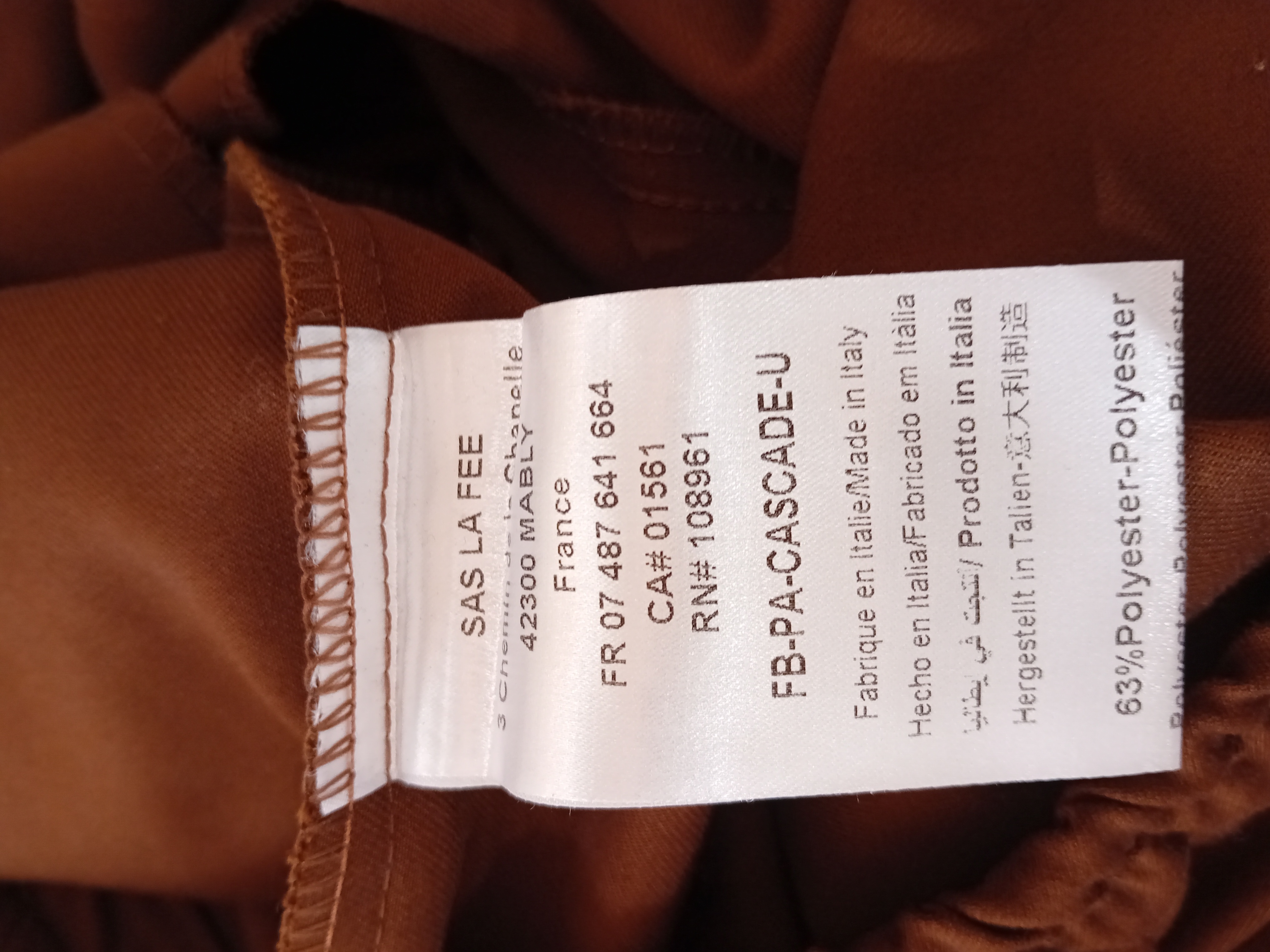 Pantalon Carotte Marron La Fée Maraboutée