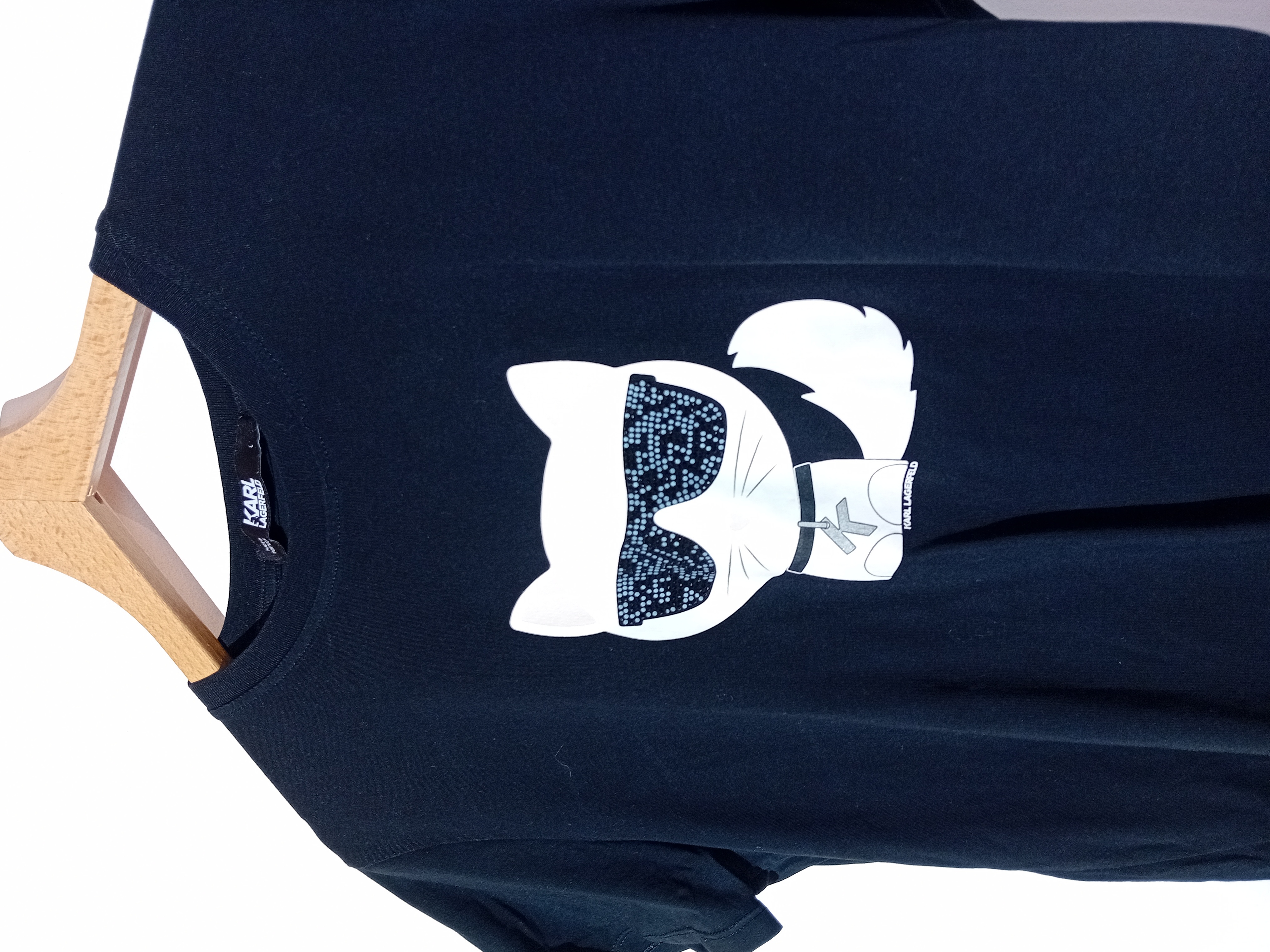 T-shirt Noir Karl Lagerfeld Motif Choupette