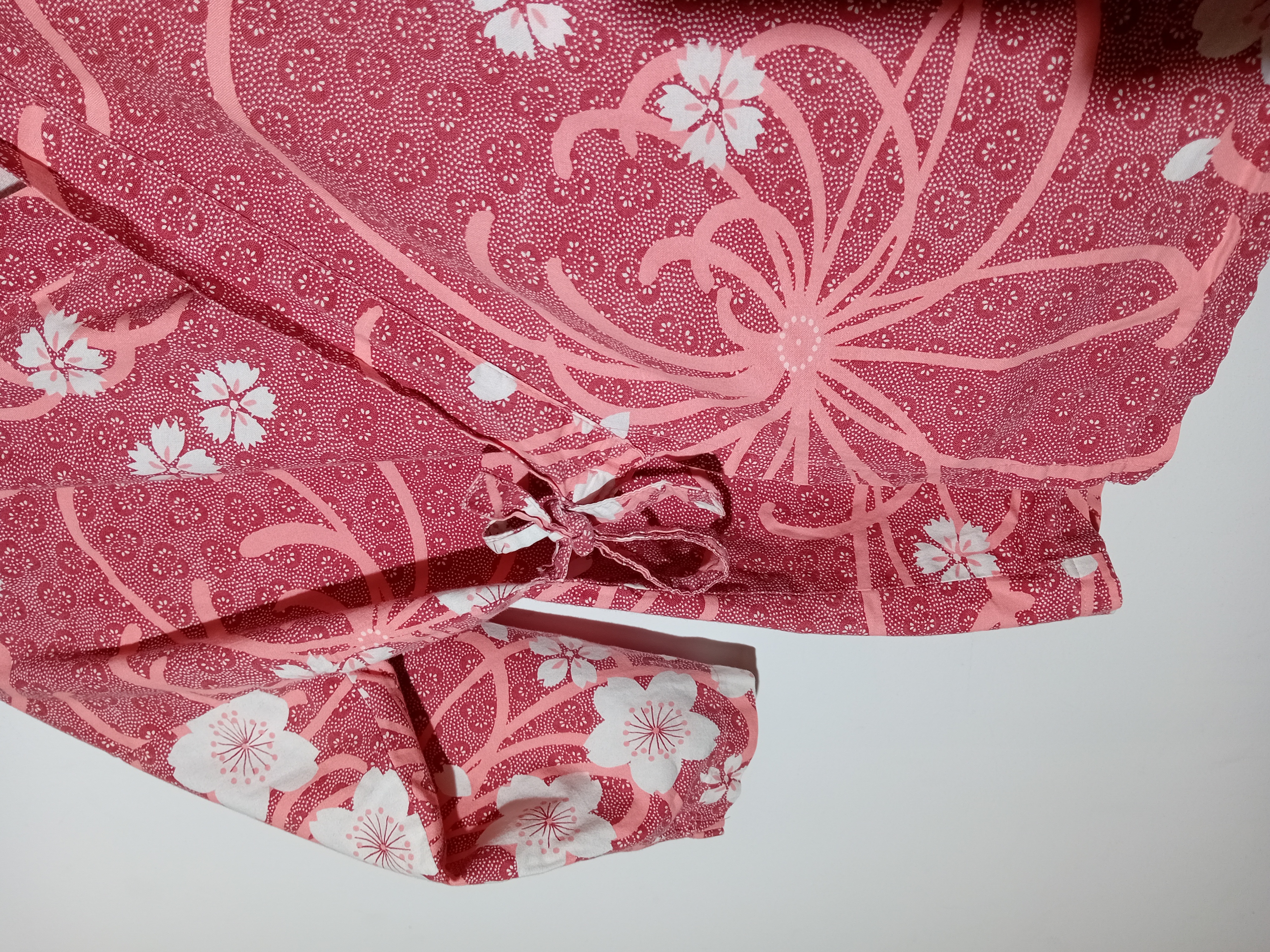 Haut Kimono Rose Fleurs Cerisiers L