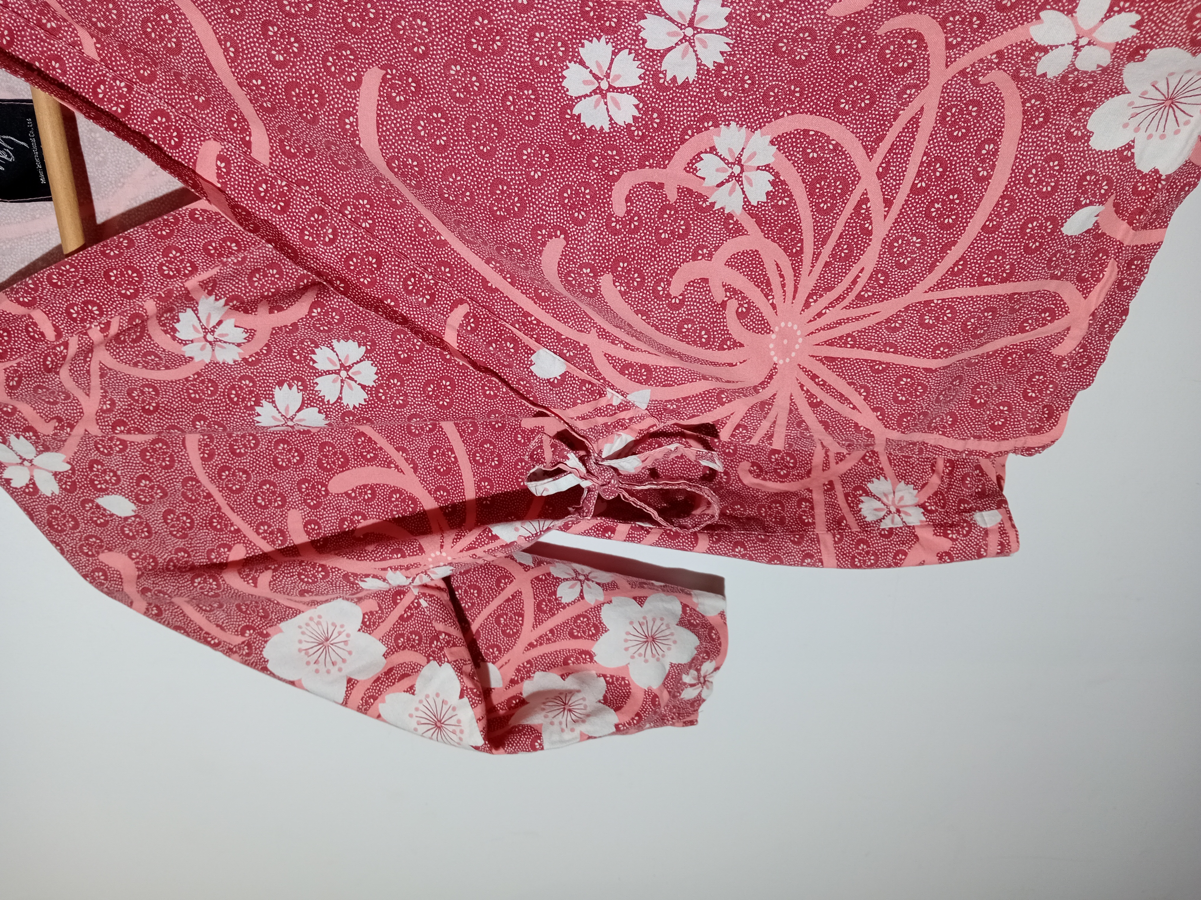 Haut Kimono Rose Fleurs Cerisiers L