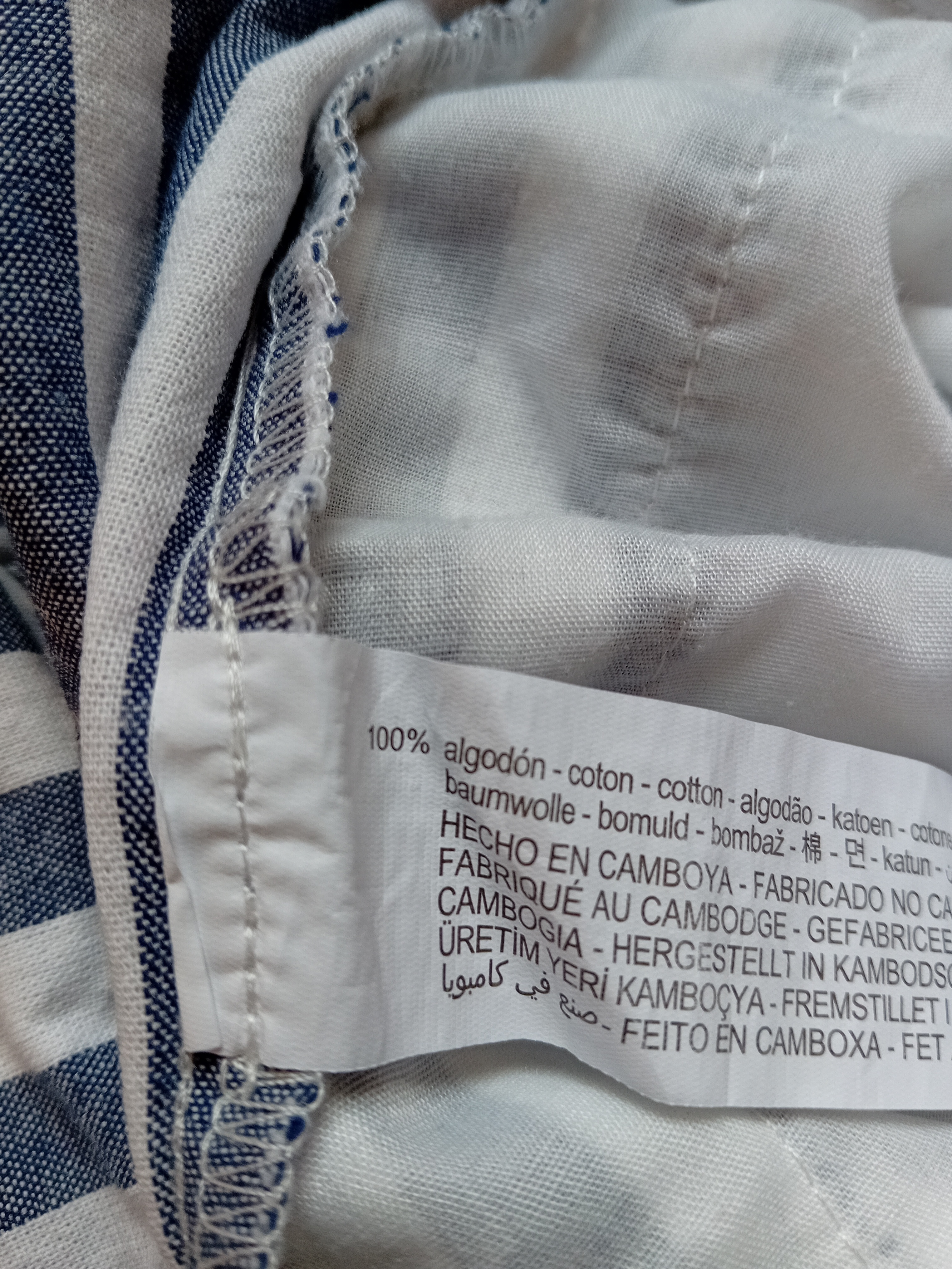 Pantalon Rayé Bleu Et Blanc Zara Basic M