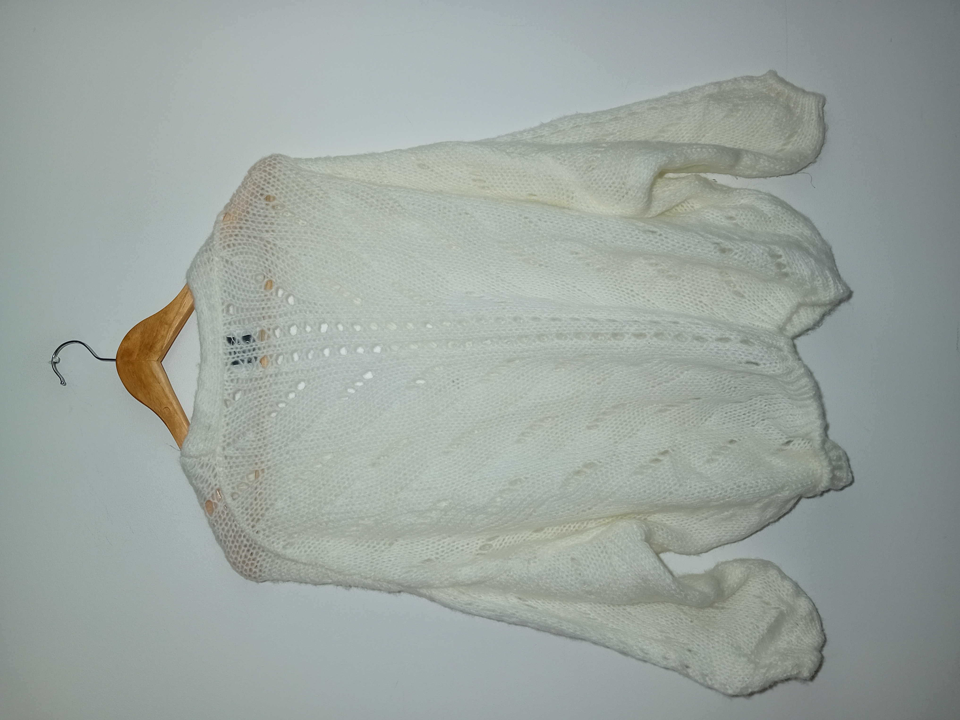Gilet Maille Ajourée Crème