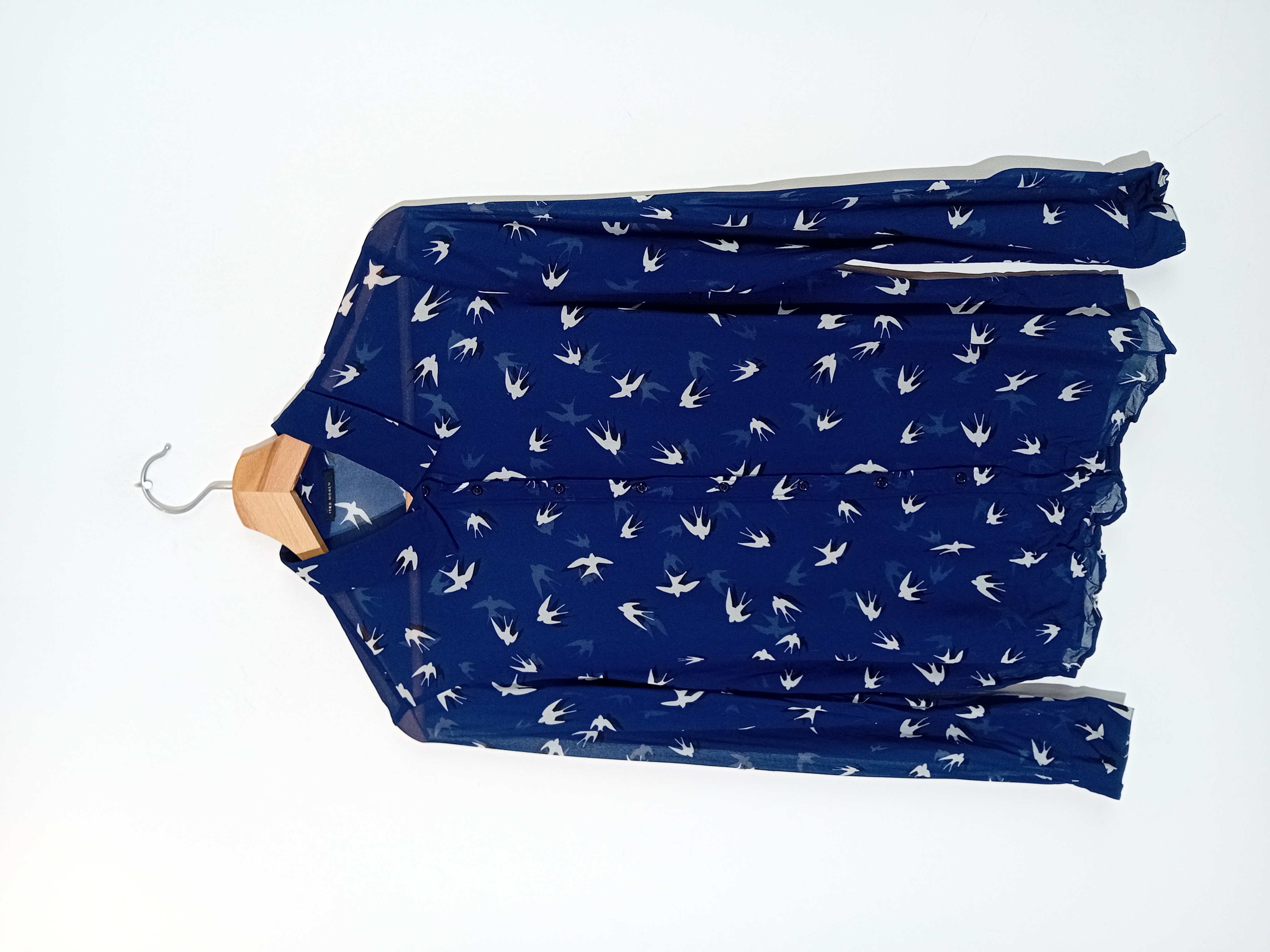 Chemise Fluide Bleue Motif Hirondelles Ikks