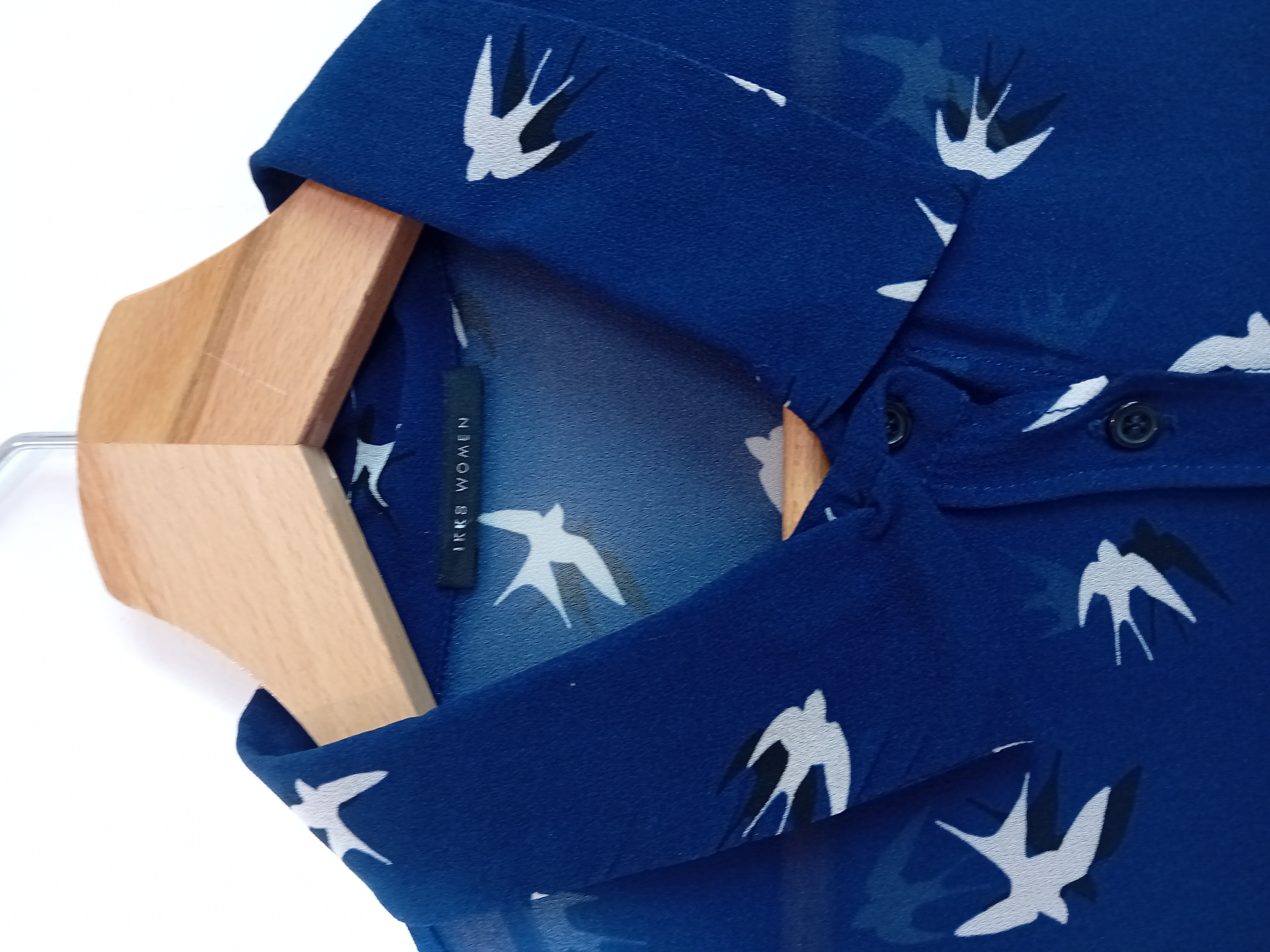 Chemise Fluide Bleue Motif Hirondelles Ikks