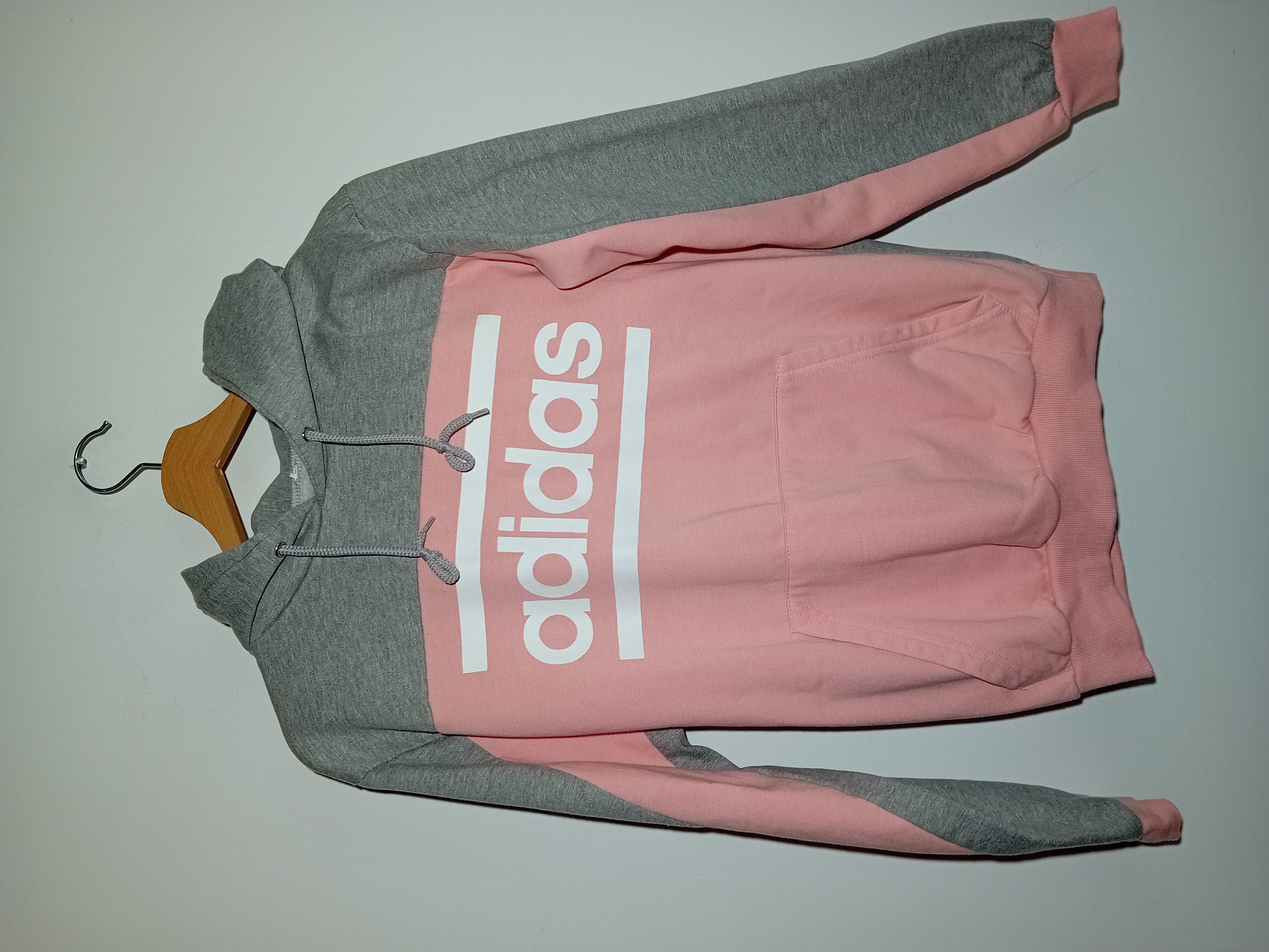 Sweat A Capuche Adidas Rose Et Gris