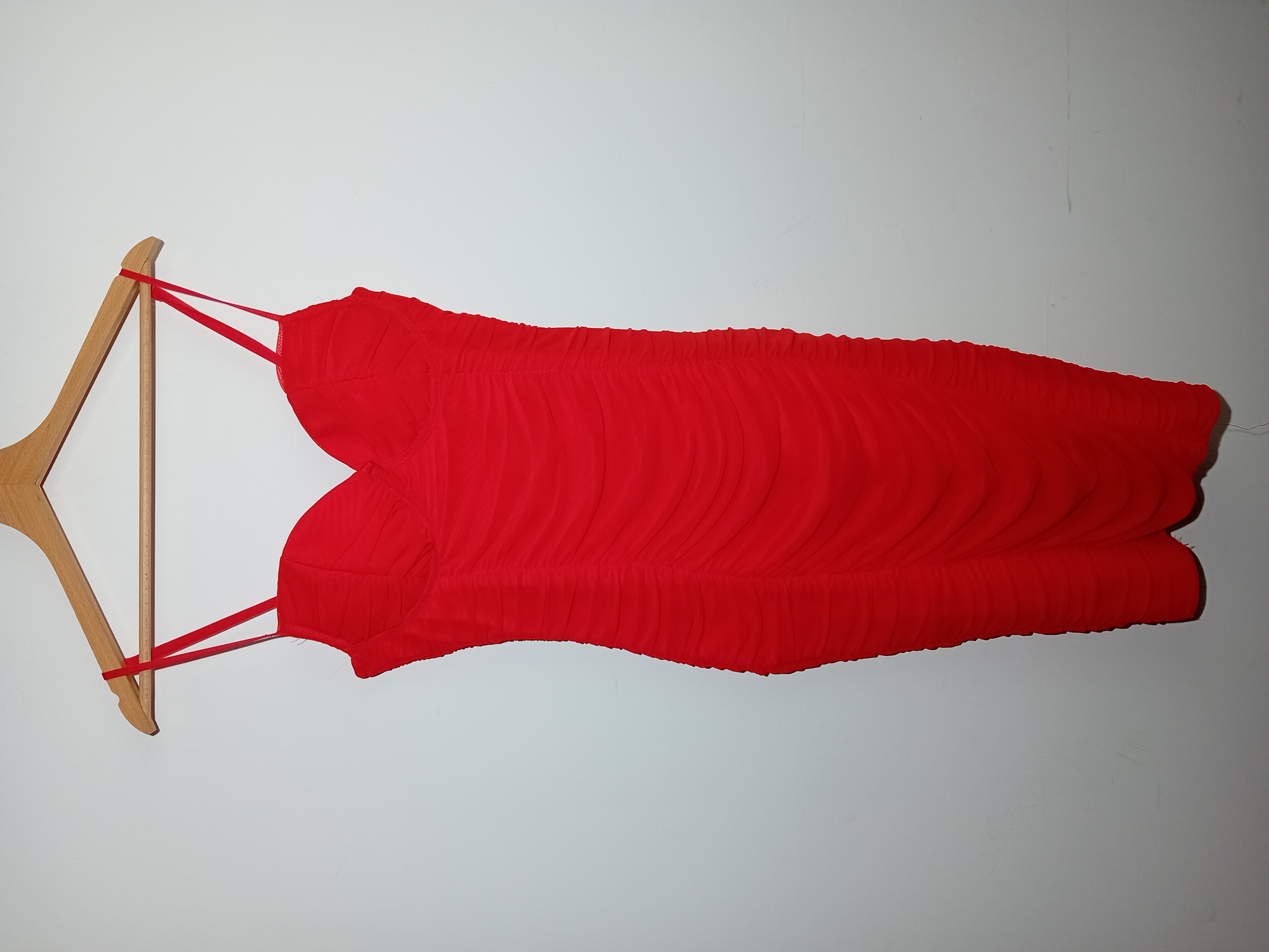Robe Moulante Froncée Rouge F&p