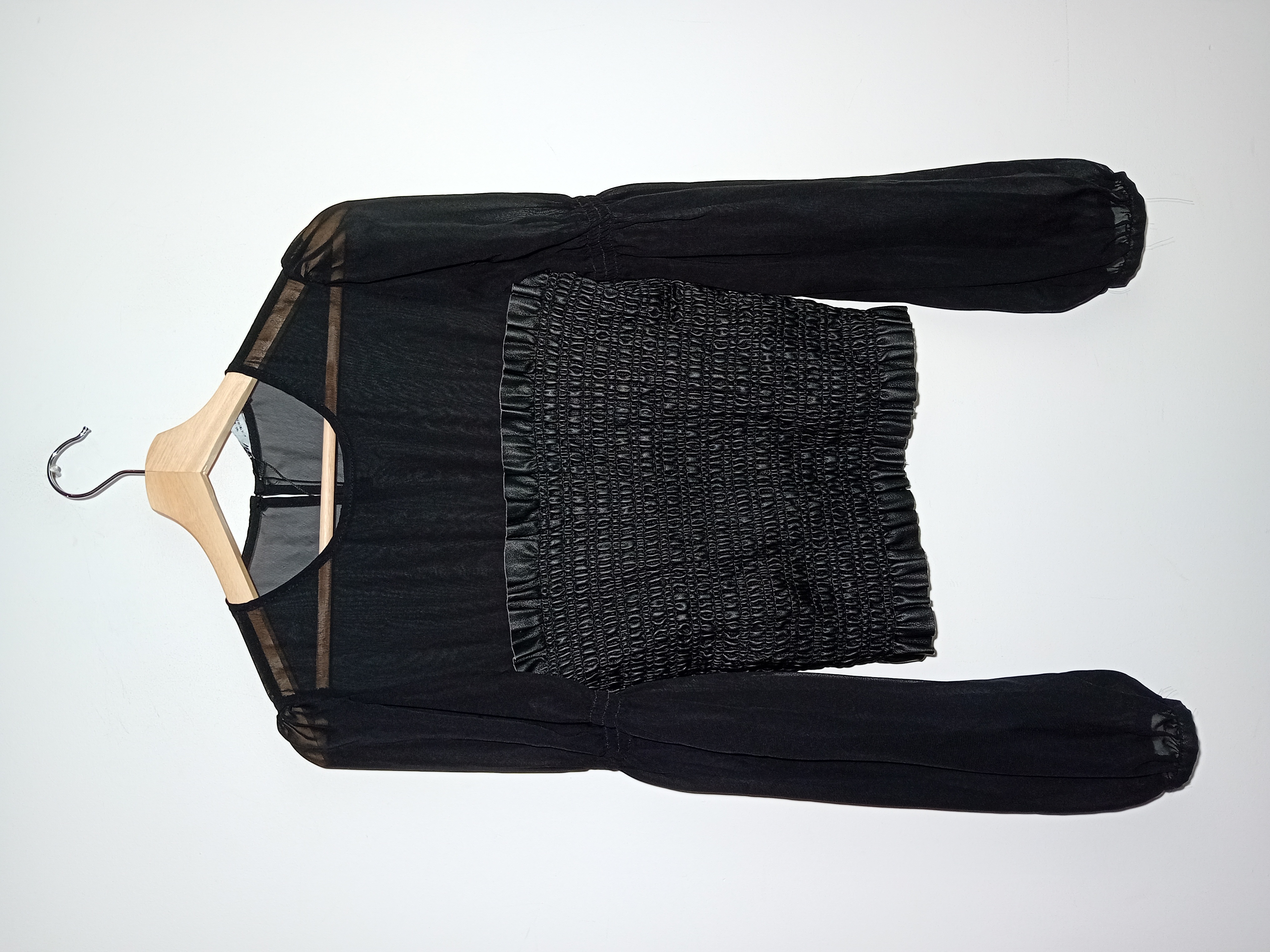 Top Noir Smocké Zara M
