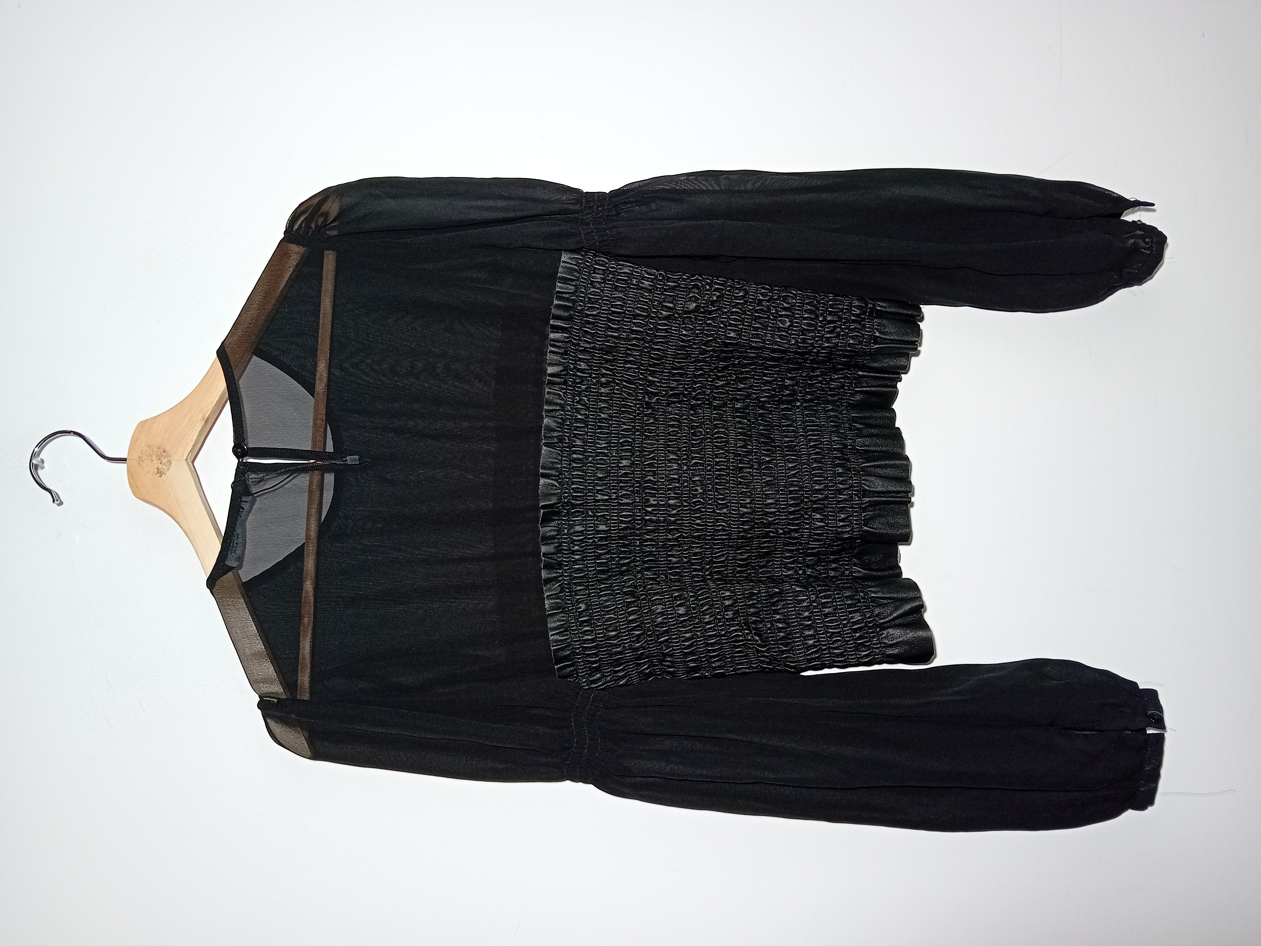 Top Noir Smocké Zara M
