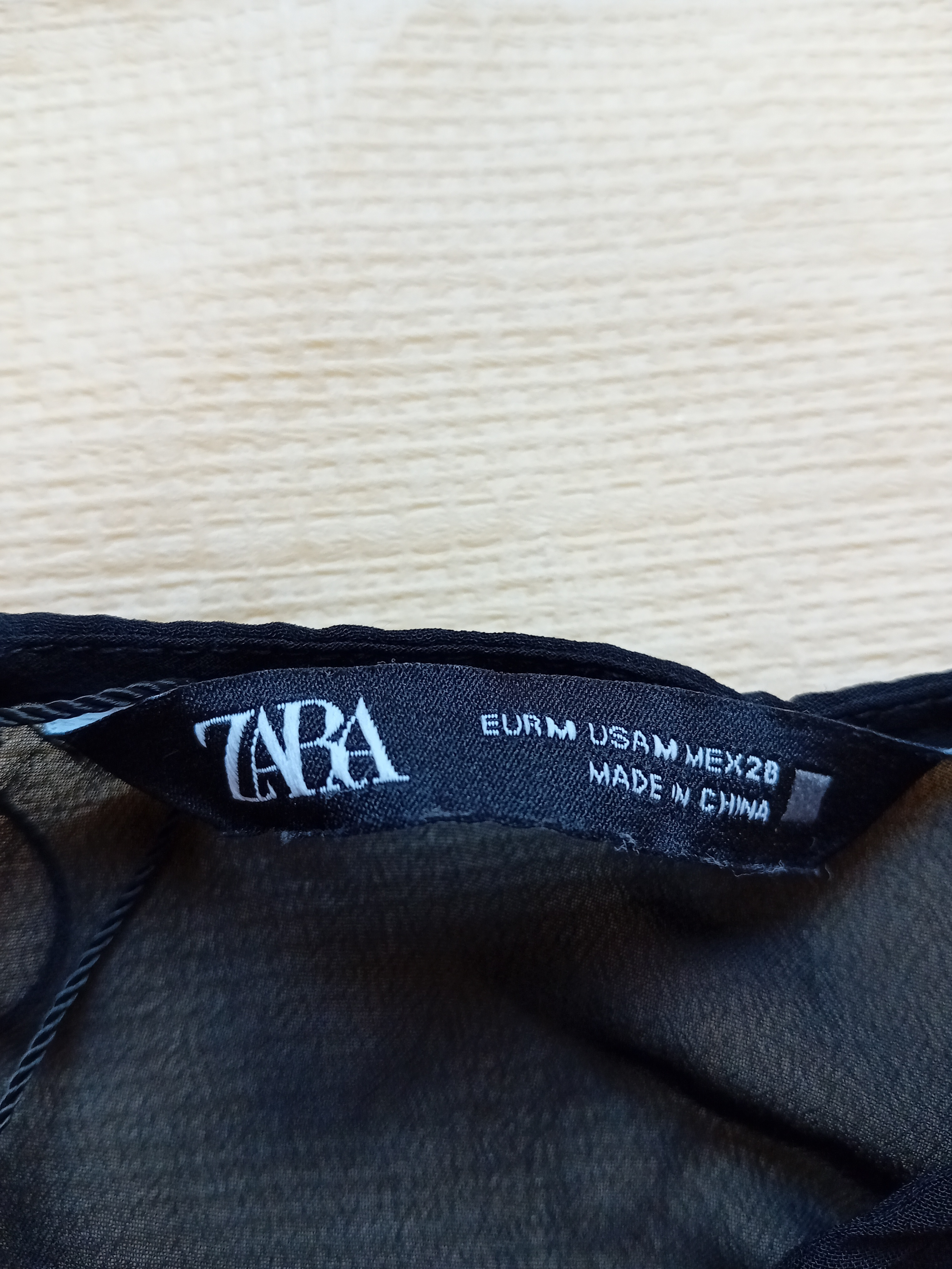 Top Noir Smocké Zara M