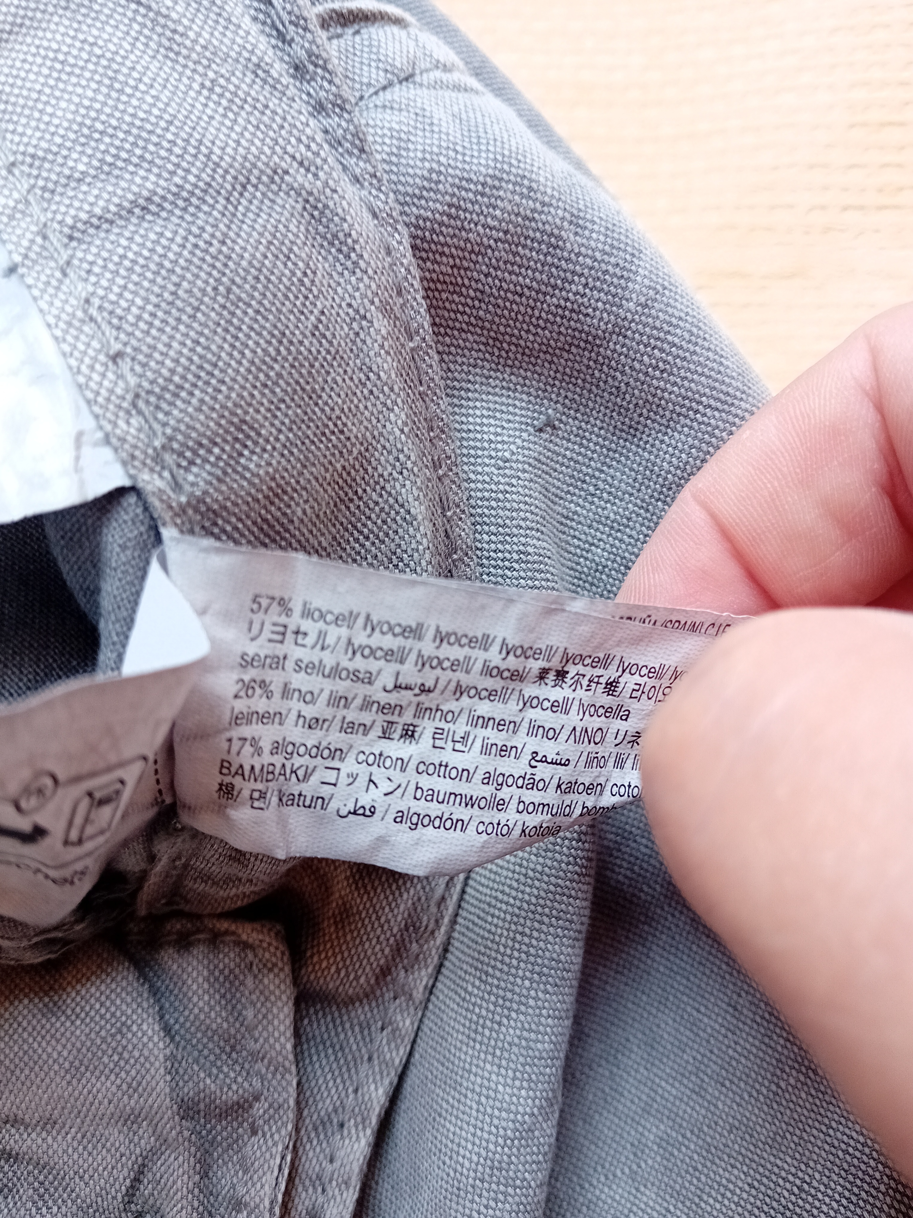 Pantalon Large Gris Zara 38