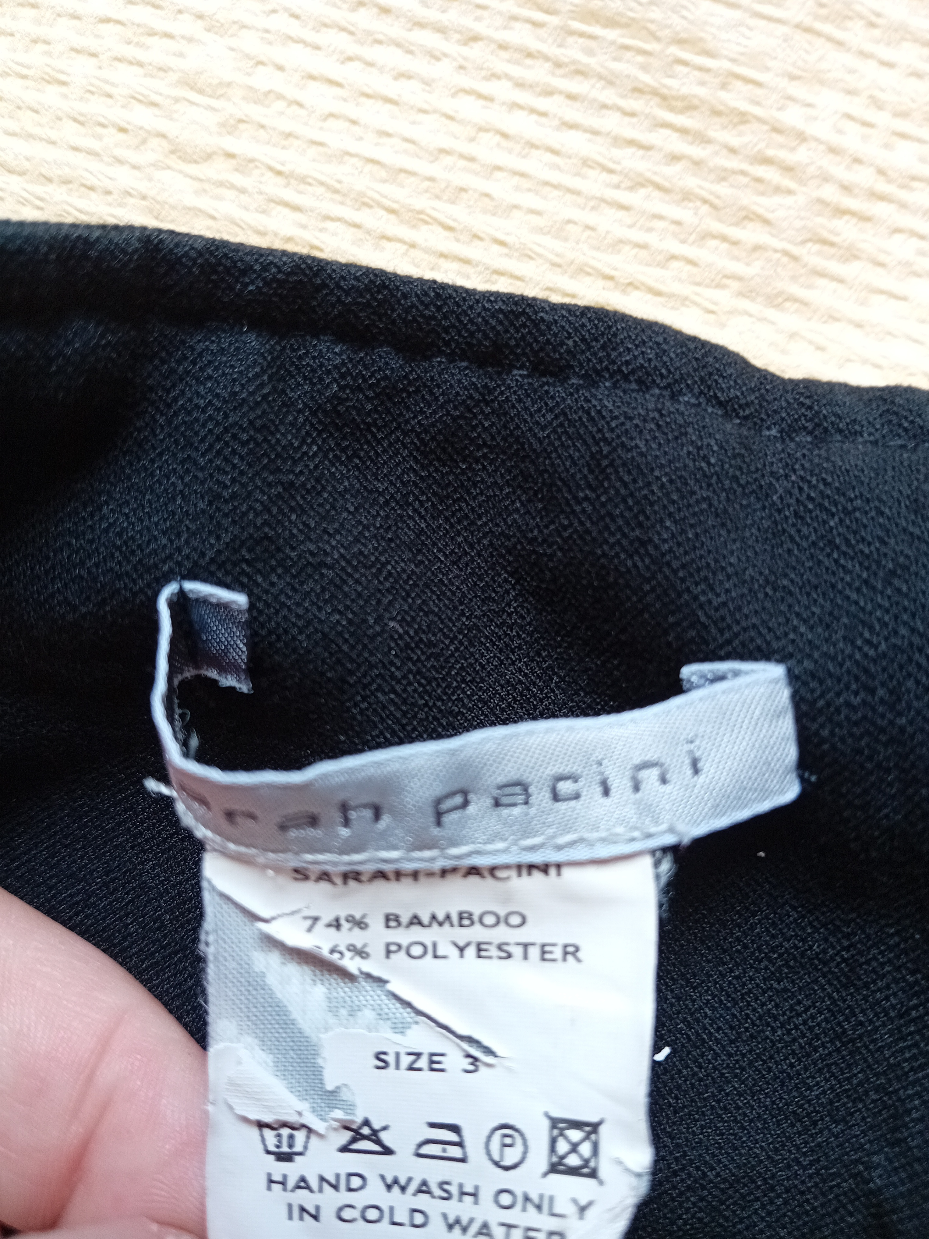 Pantalon Large Noir Sarah Pacini