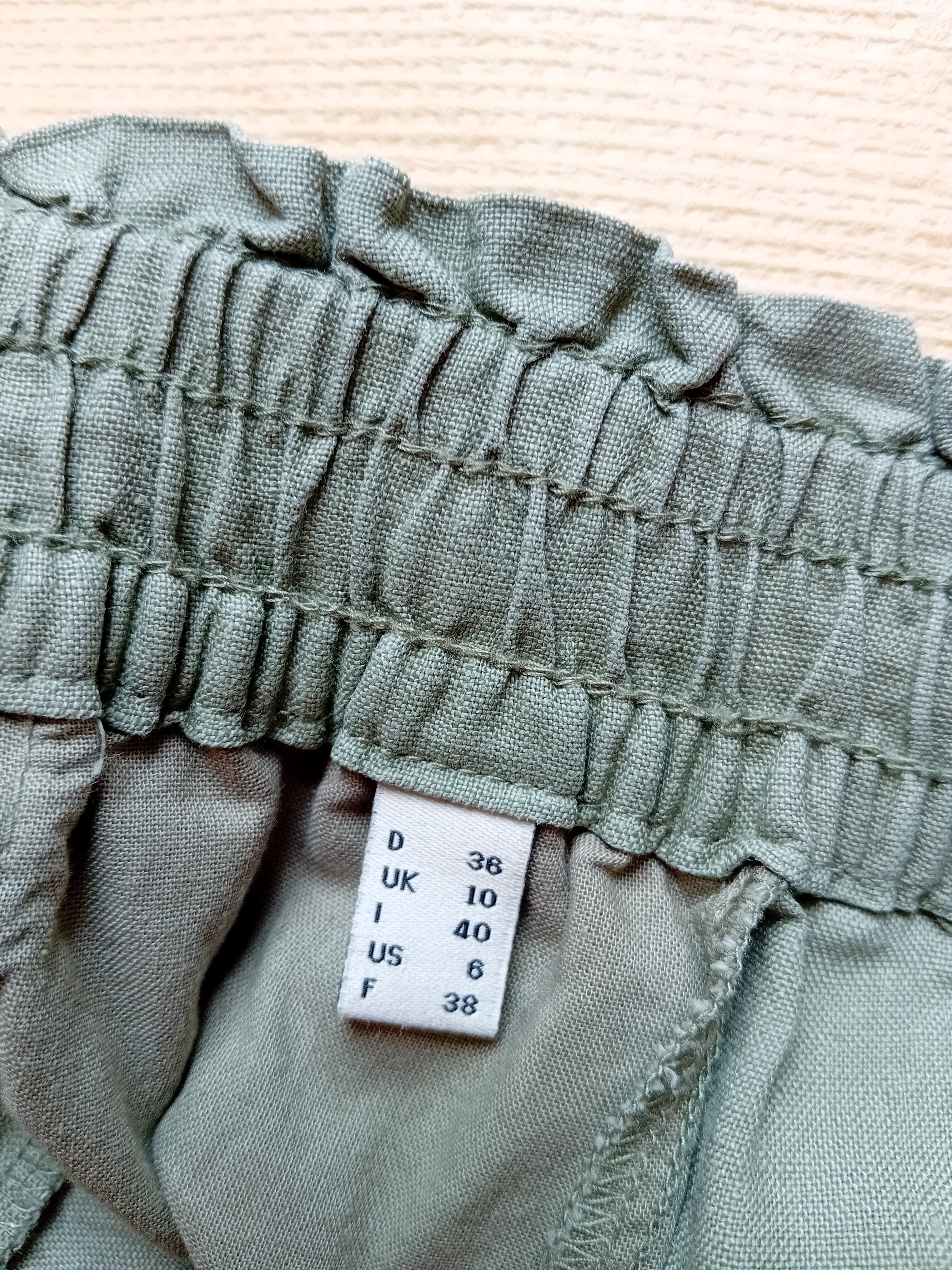 Pantalon Large Vert Sauge Esprit