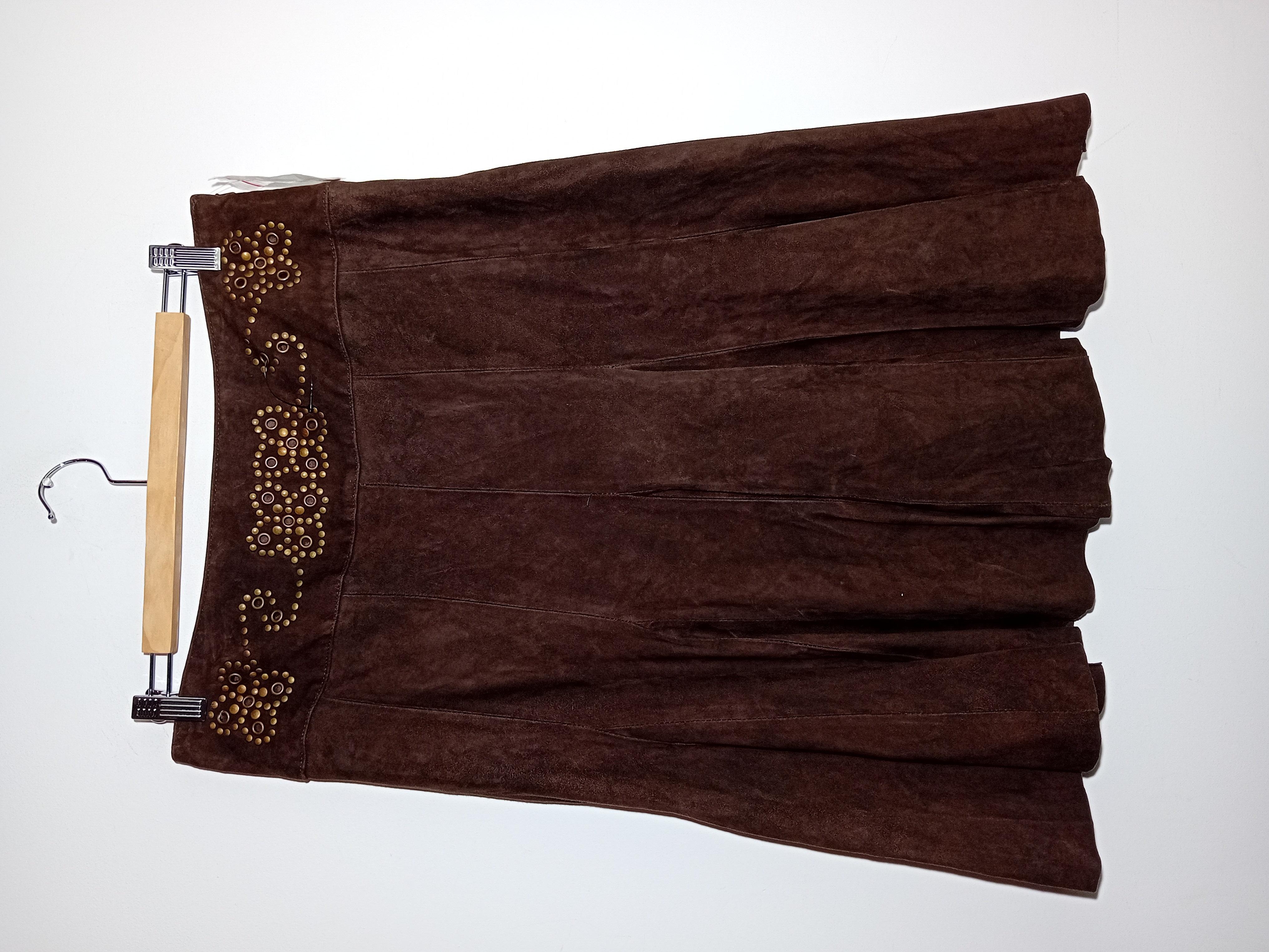 Jupe Trapèze Cuir Marron