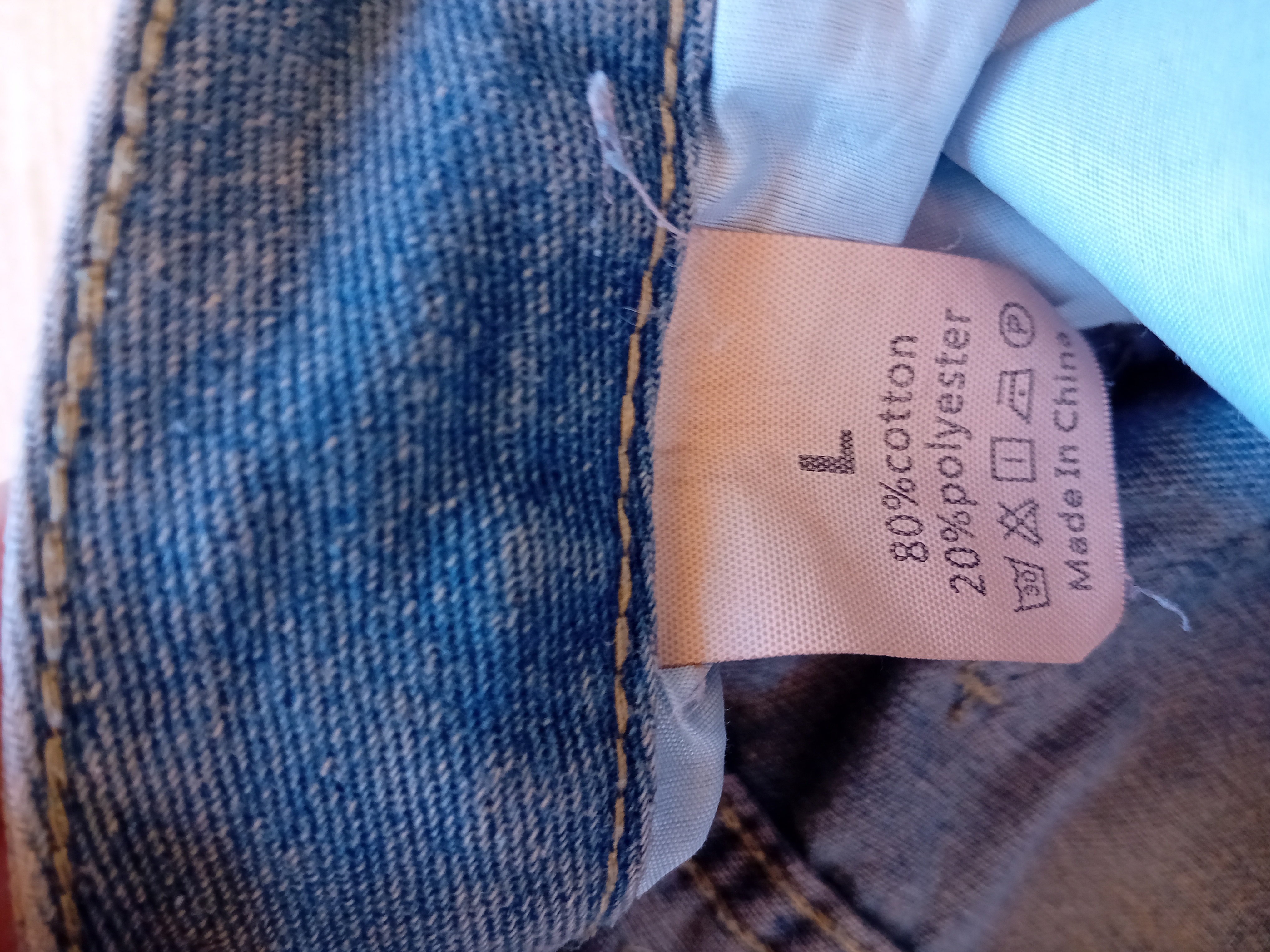 Jeans Large Bicolore Motifs Graphiques