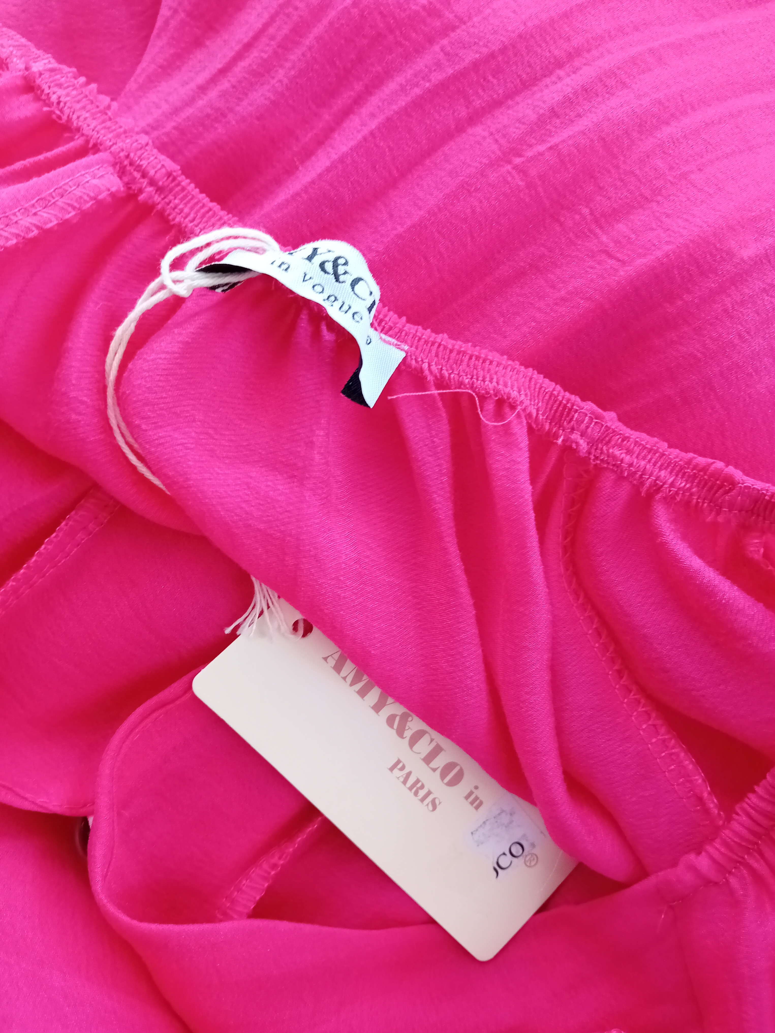 Blouse Fluide À Volants Rose Fuchsia Amy & Clo