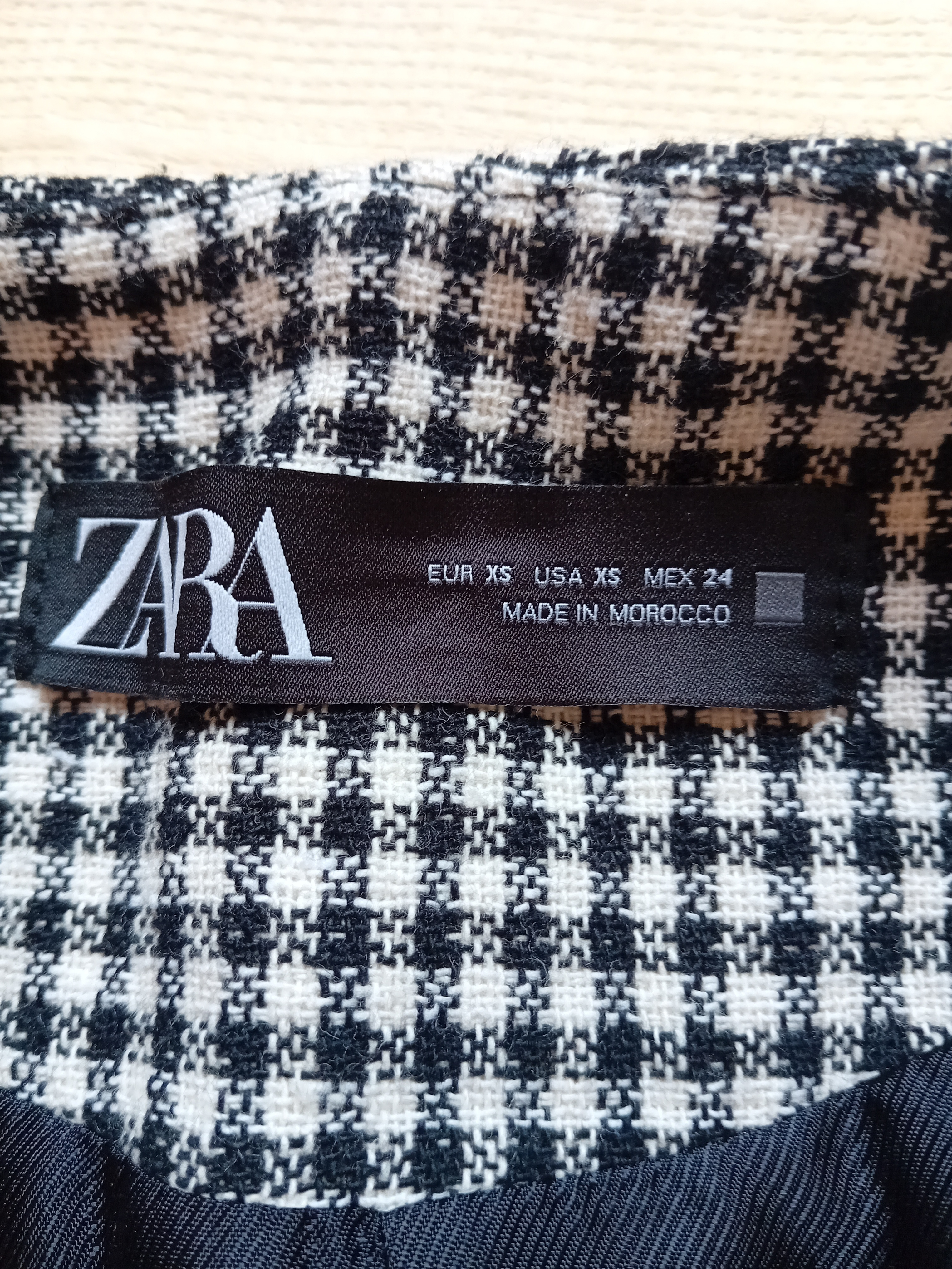 Veste Légère Motif Pied de Poule Zara
