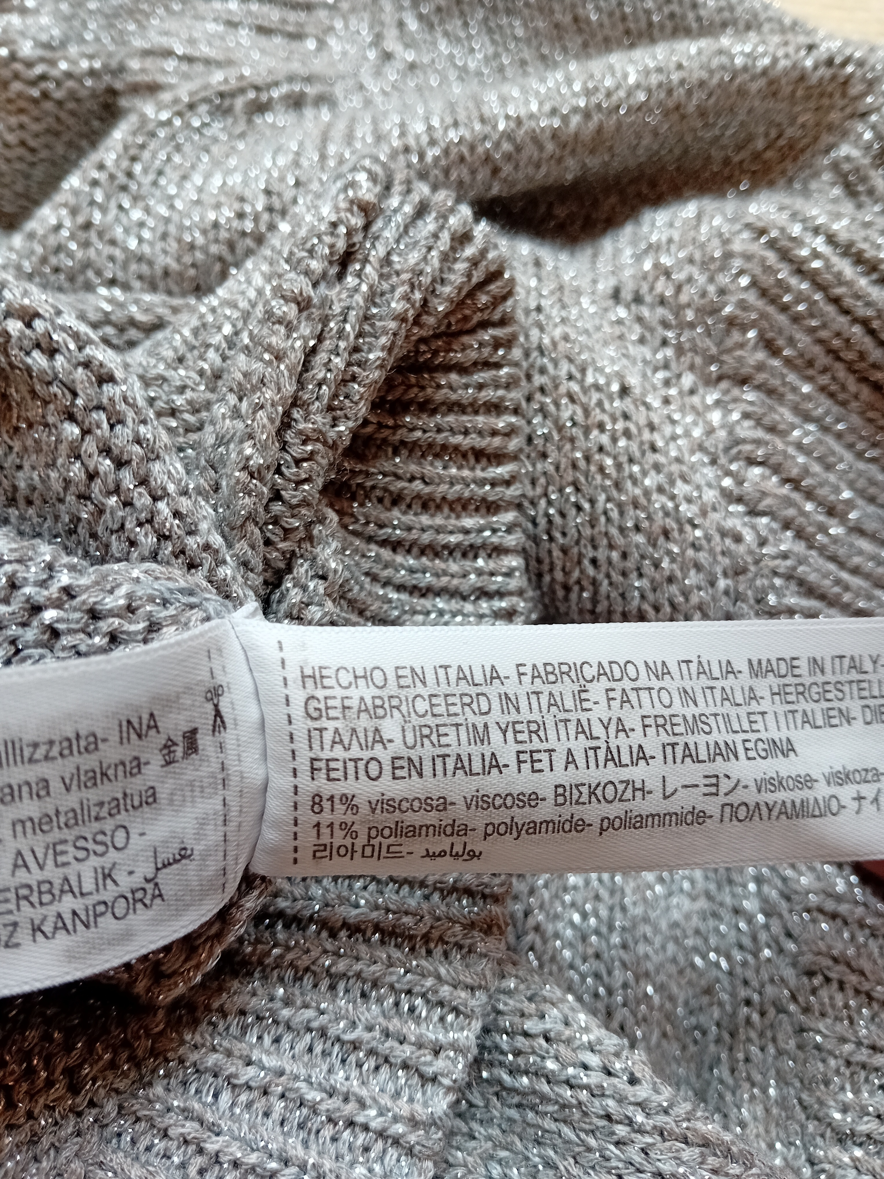 Top Maille Sans Manches Argenté Massimo Dutti