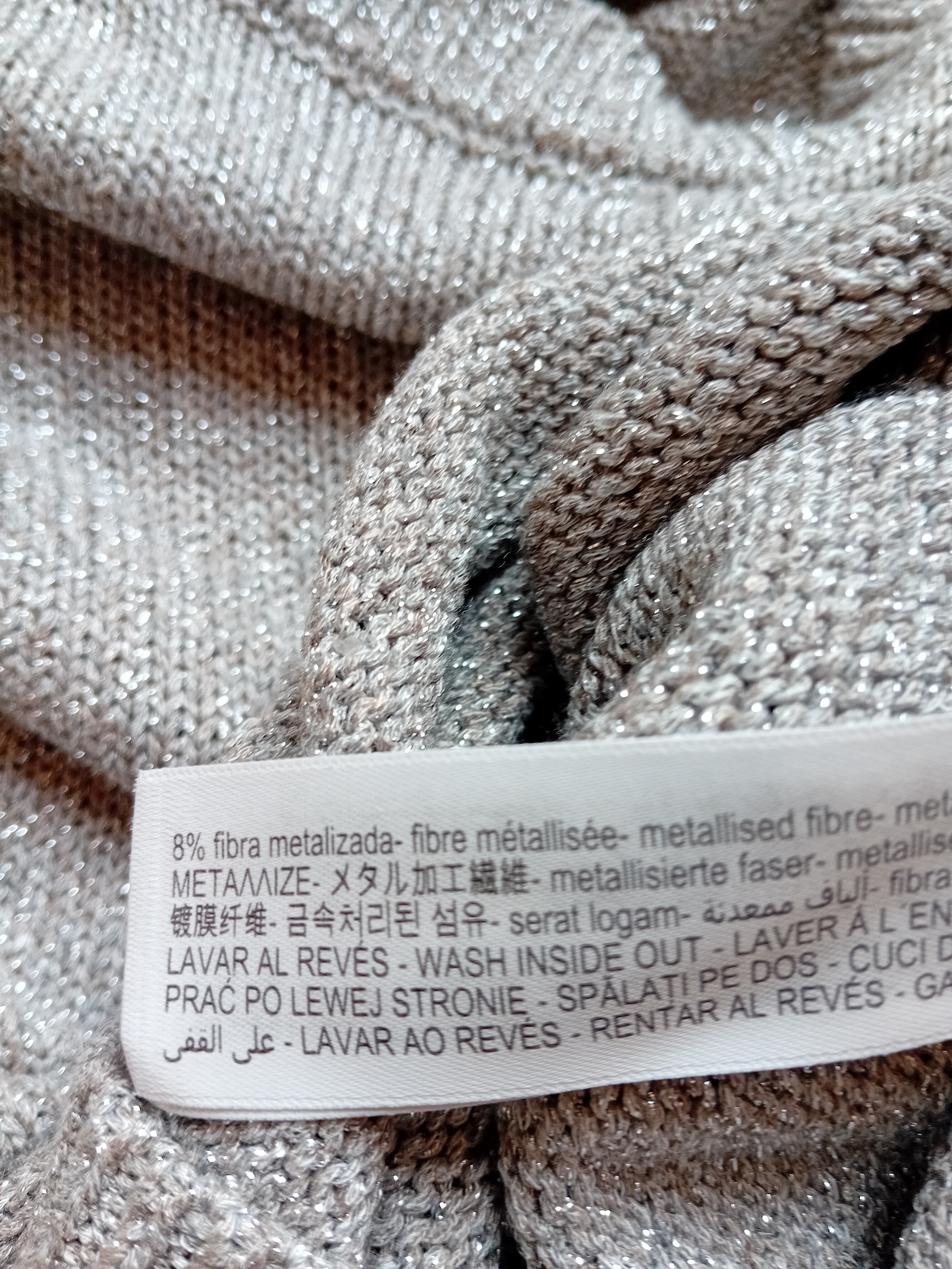 Top Maille Sans Manches Argenté Massimo Dutti
